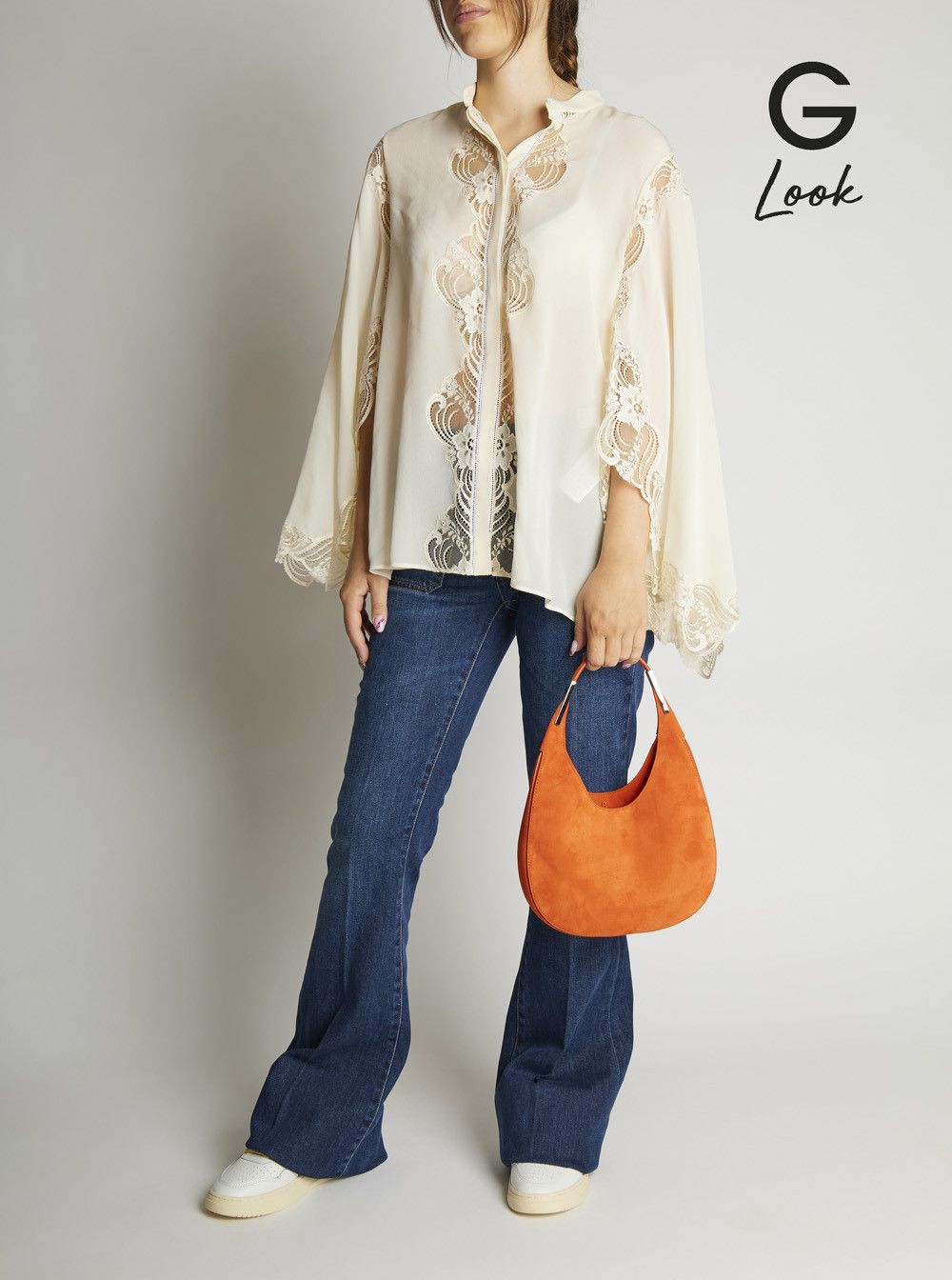 Savette 'Florence Small' Orange Shoulder Bag with Open Top in Suede Woman Size ONE SIZE - 6 Thumbnail