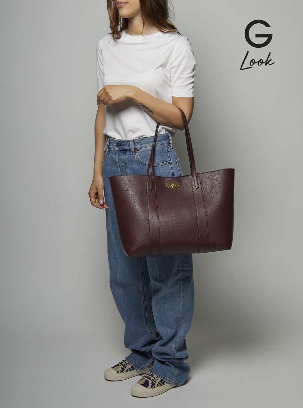 Mulberry 'Bayswater Small' Bordeaux Tote Bag with Postman's Lock Closure in Leather Woman Size ONE SIZE - 7 Thumbnail