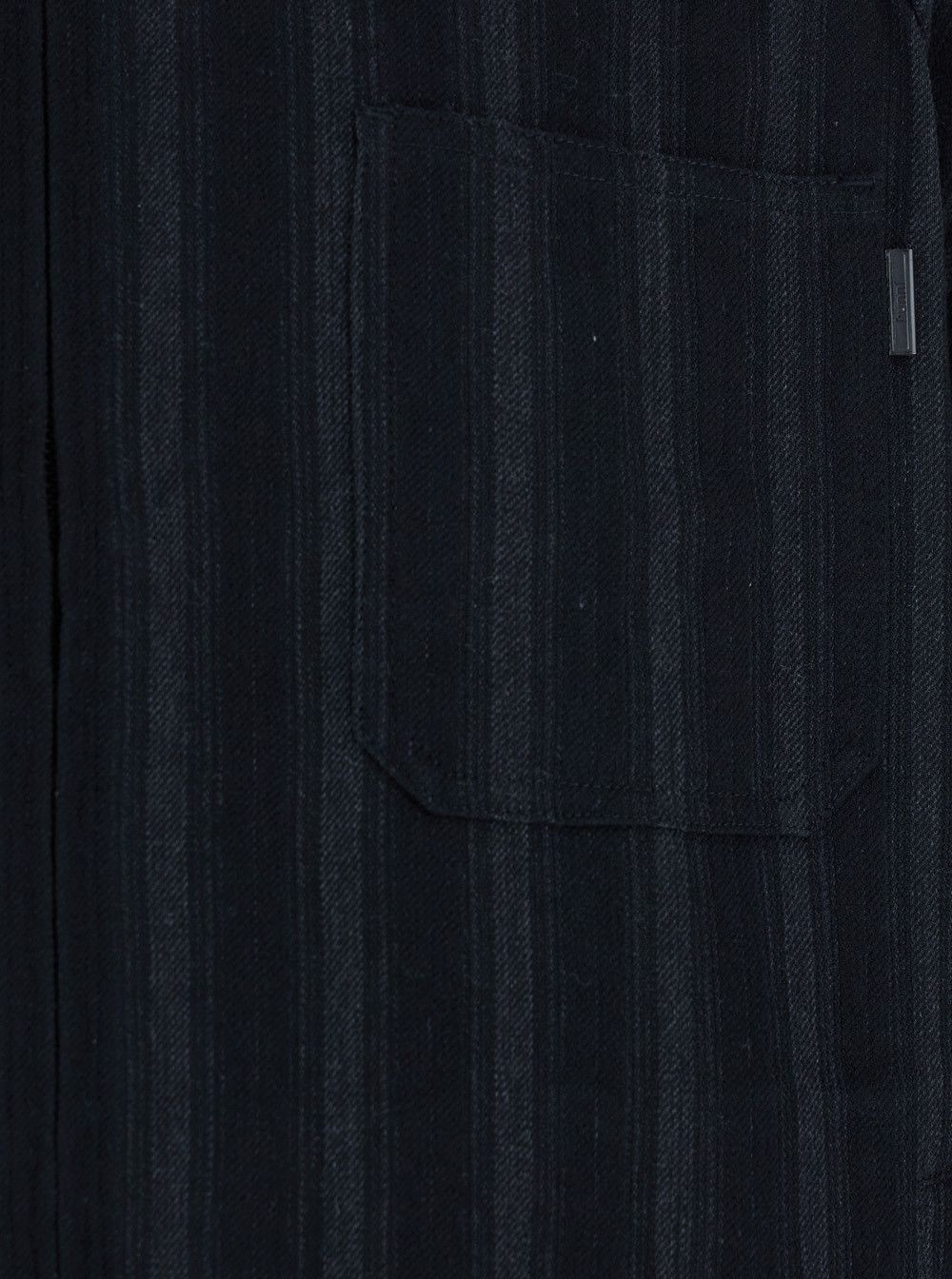 Juun.J Black Jacket with Classic Collar and All-Over Stirped Motif in Wool and Cotton Blend Man Size US L / EU 52-54 / 3 - 3 Thumbnail