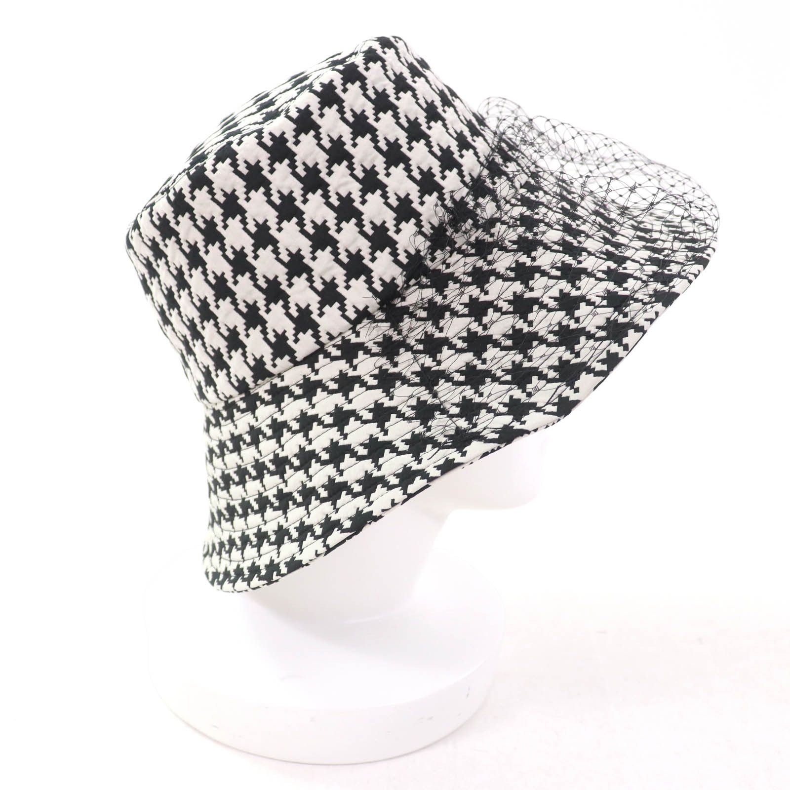 Dior Dior Christian Dior Houndstooth Tulle Hat Cotton Hats 04MON924G153 DUTY FREE for USA Size ONE SIZE - 5 Thumbnail