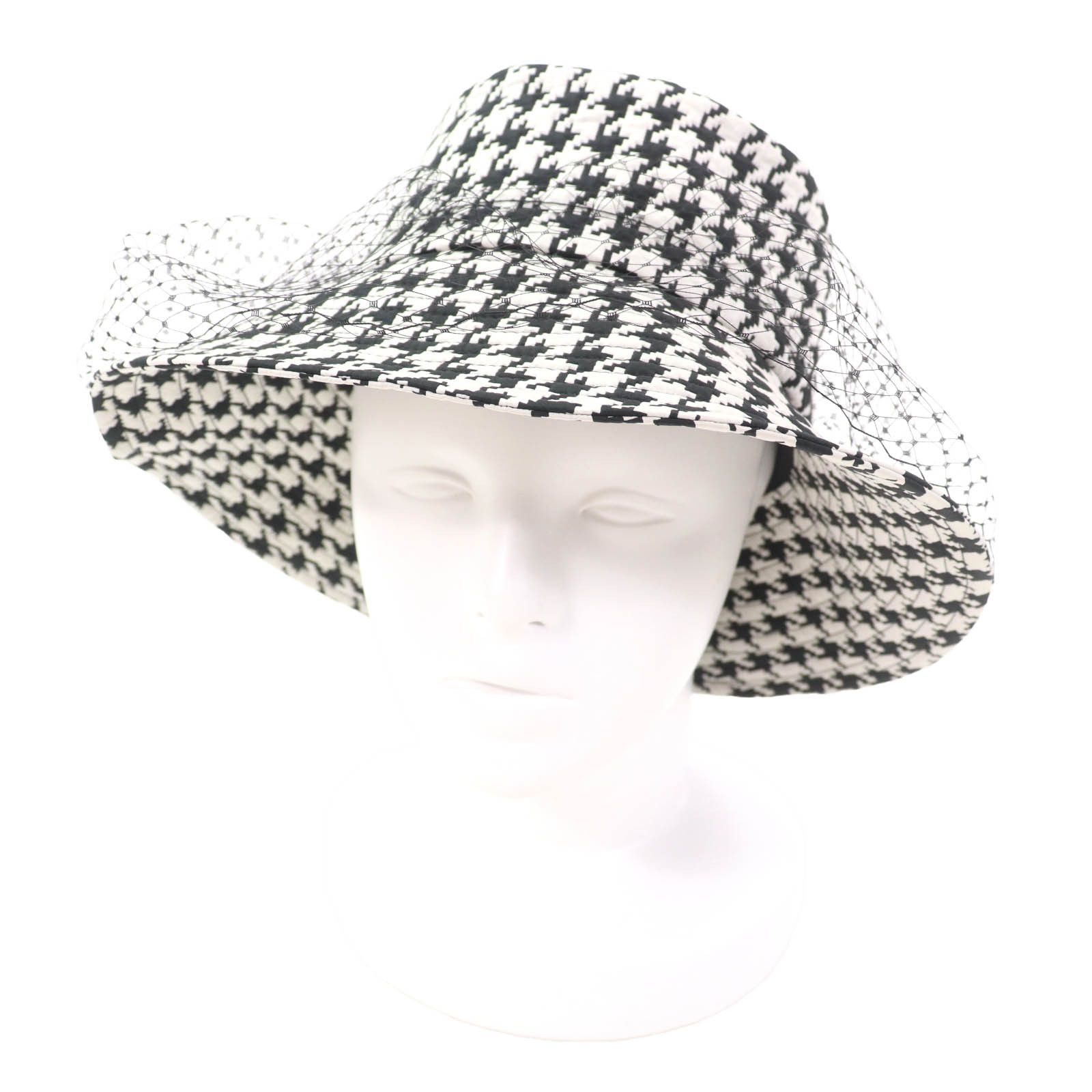 Dior Dior Christian Dior Houndstooth Tulle Hat Cotton Hats 04MON924G153 DUTY FREE for USA Size ONE SIZE - 2 Thumbnail