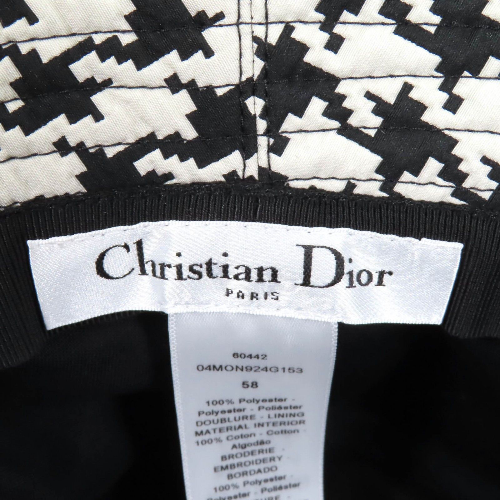 Dior Dior Christian Dior Houndstooth Tulle Hat Cotton Hats 04MON924G153 DUTY FREE for USA Size ONE SIZE - 9 Thumbnail