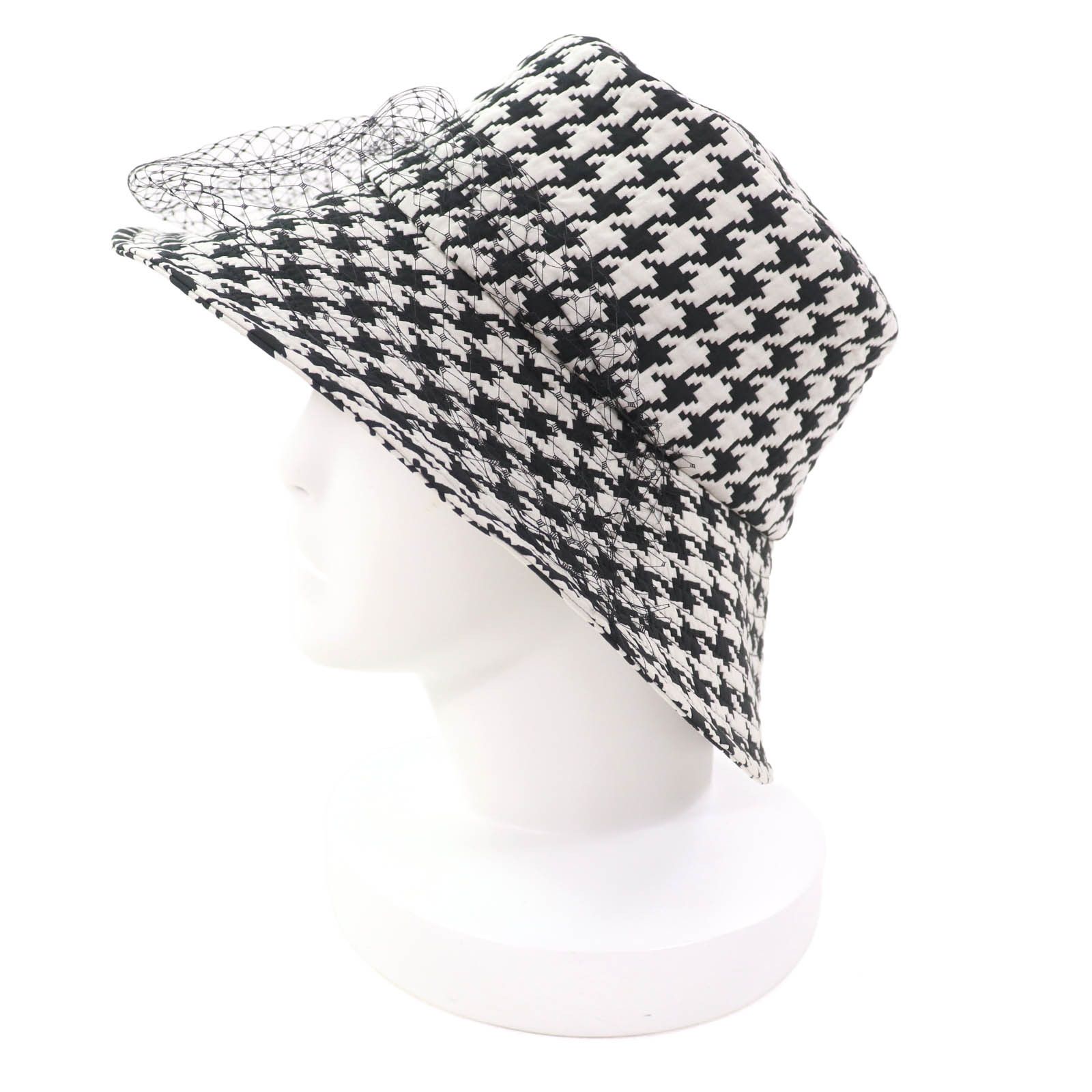 Dior Dior Christian Dior Houndstooth Tulle Hat Cotton Hats 04MON924G153 DUTY FREE for USA Size ONE SIZE - 3 Thumbnail