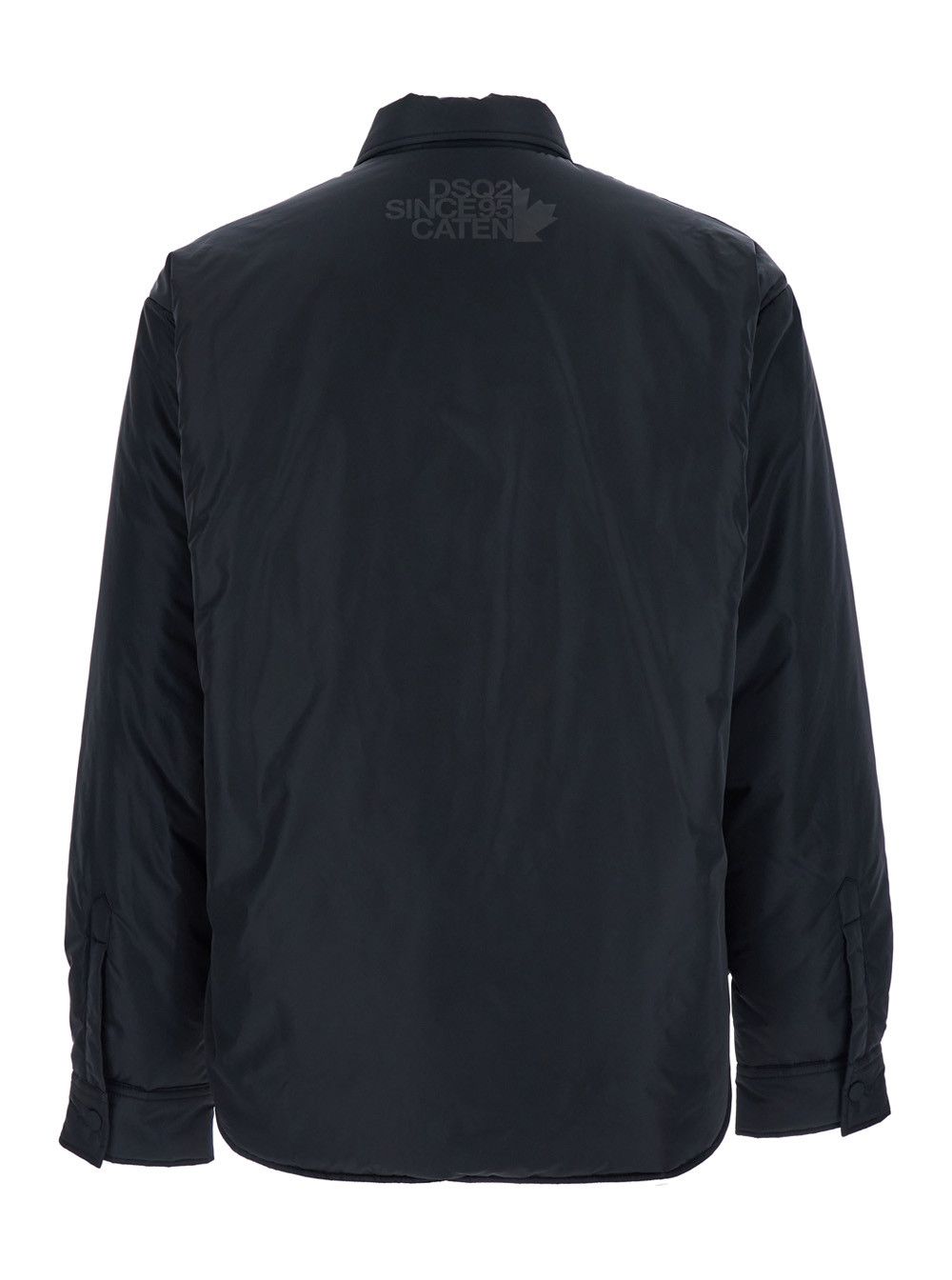 Dsquared2 Black Jacket with Classic Collar and Logo Print on the Rear in Tech Fabric Man Size US L / EU 52-54 / 3 - 2 Thumbnail