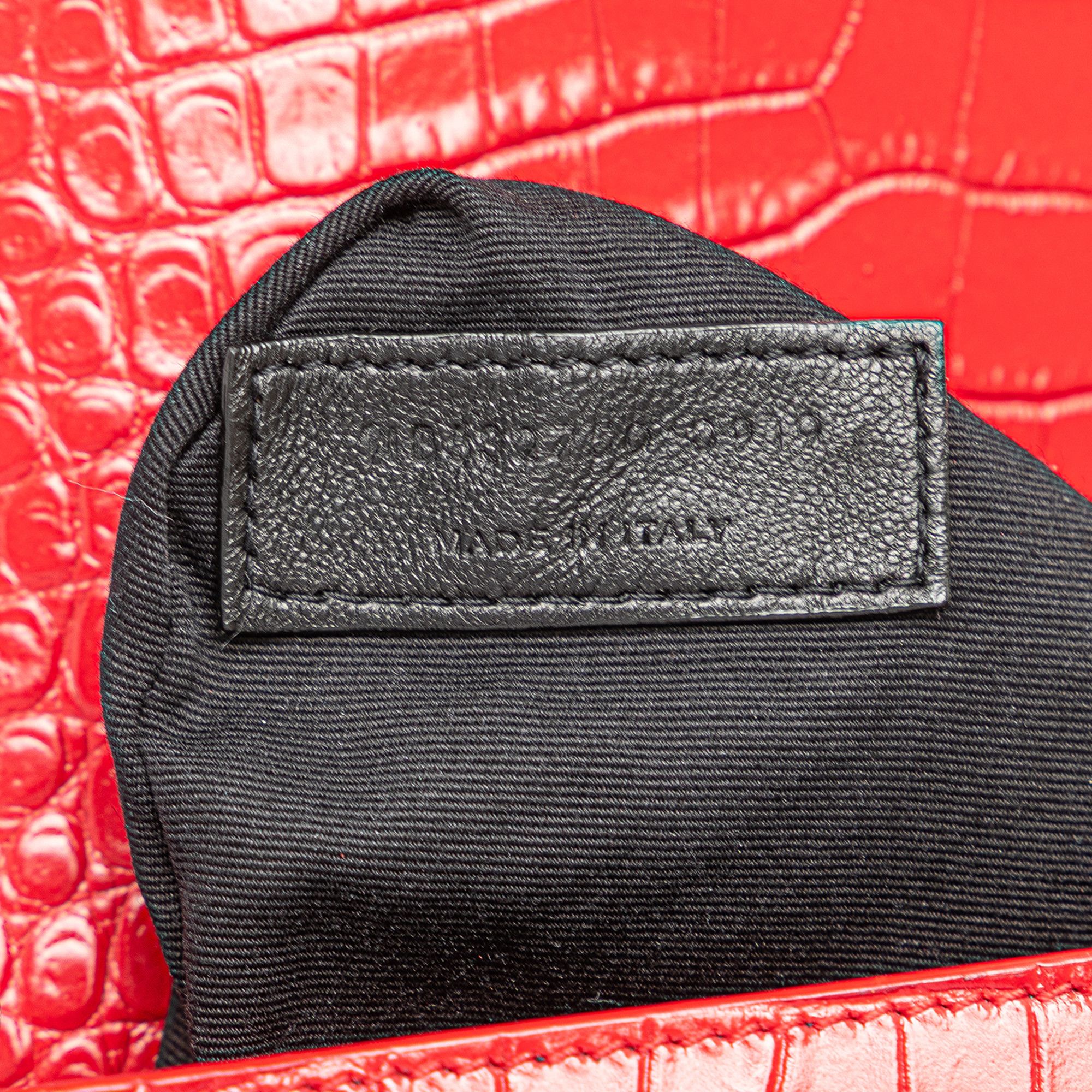 Yves Saint Laurent Yves Saint Laurent Croc Embossed Leather Monogram Cassandra Clasp Bag Size ONE SIZE - 6 Thumbnail