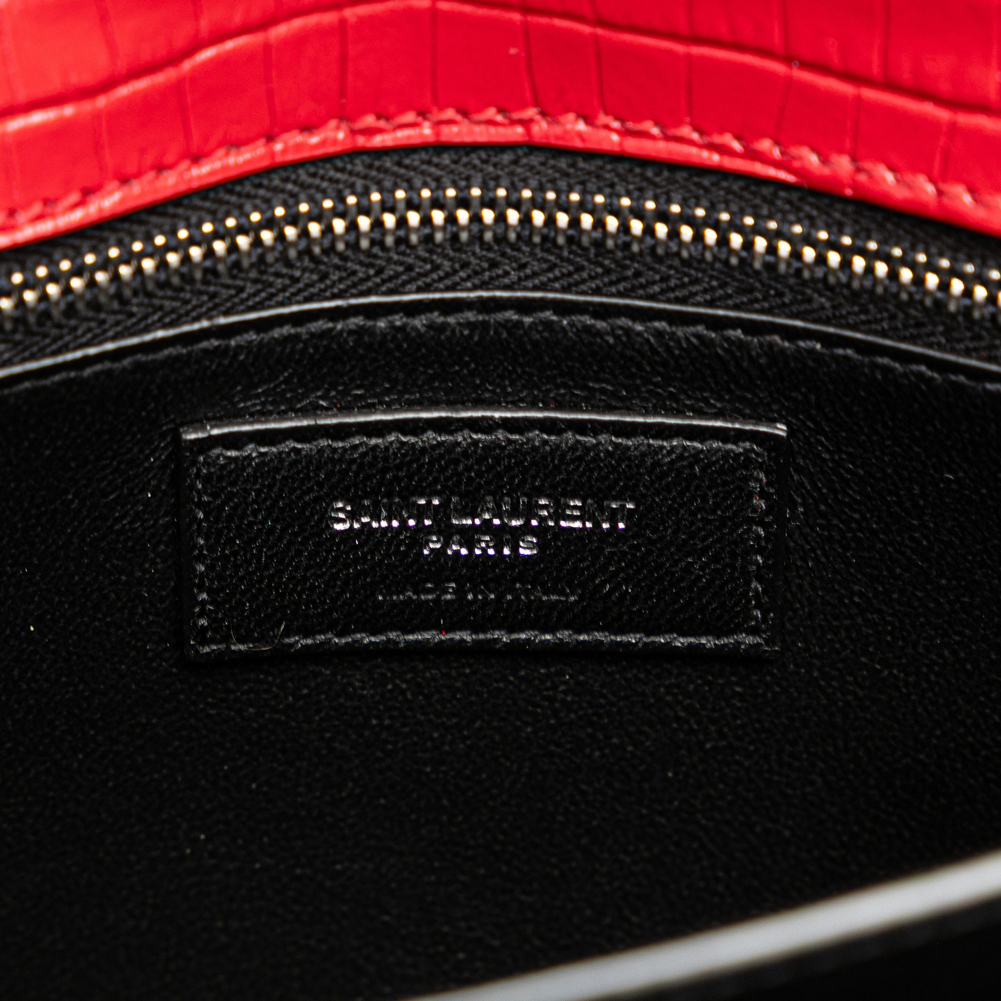 Yves Saint Laurent Yves Saint Laurent Croc Embossed Leather Monogram Cassandra Clasp Bag Size ONE SIZE - 5 Thumbnail