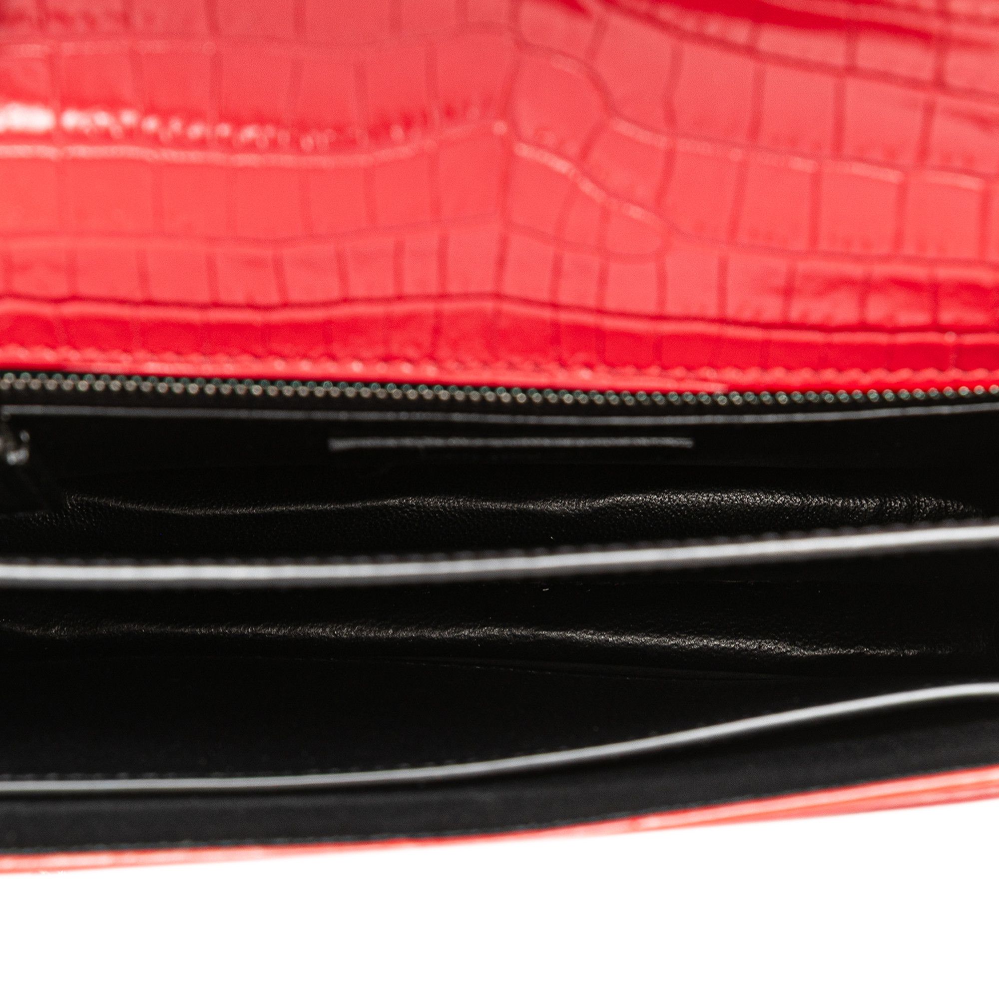 Yves Saint Laurent Yves Saint Laurent Croc Embossed Leather Monogram Cassandra Clasp Bag Size ONE SIZE - 4 Thumbnail