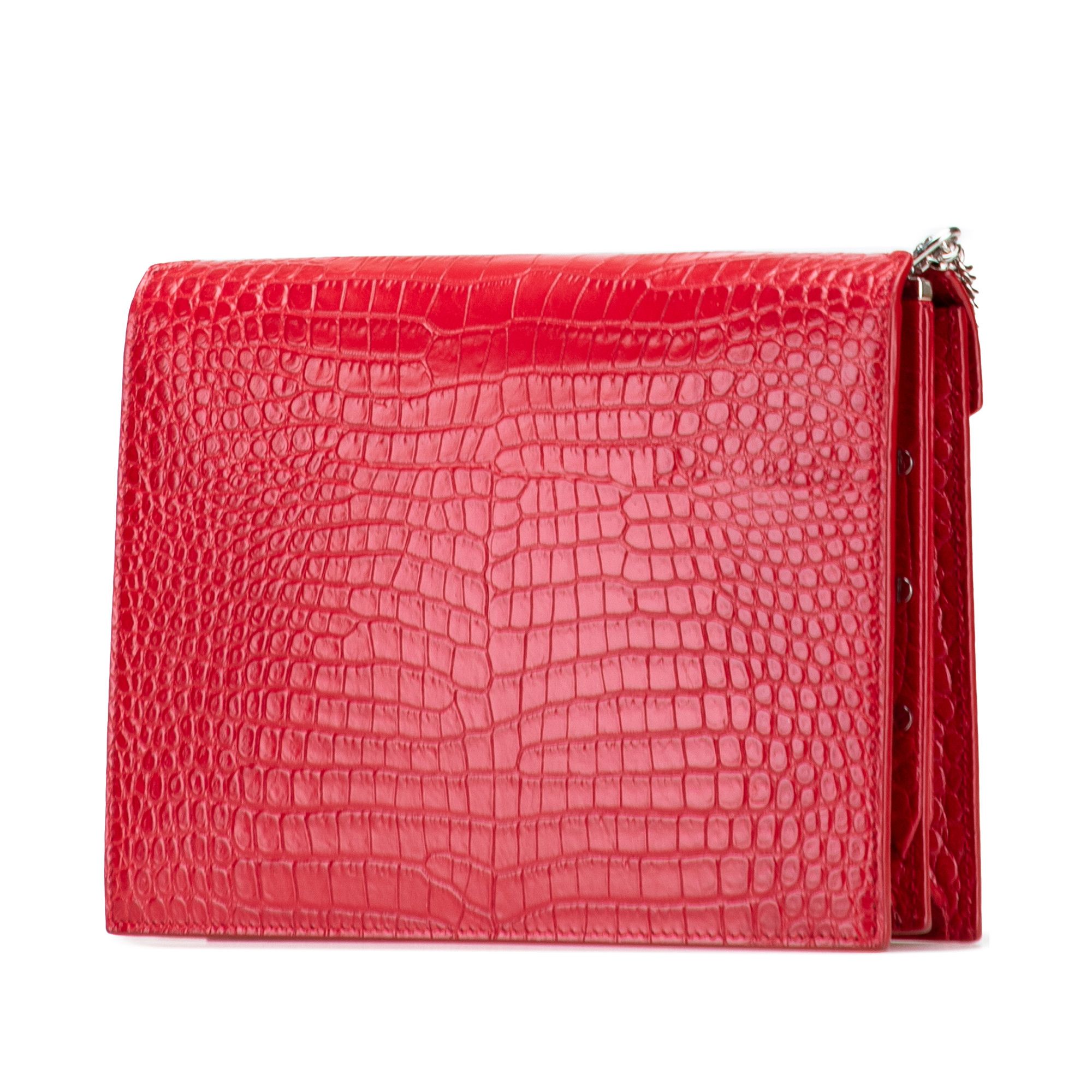 Yves Saint Laurent Yves Saint Laurent Croc Embossed Leather Monogram Cassandra Clasp Bag Size ONE SIZE - 2 Thumbnail