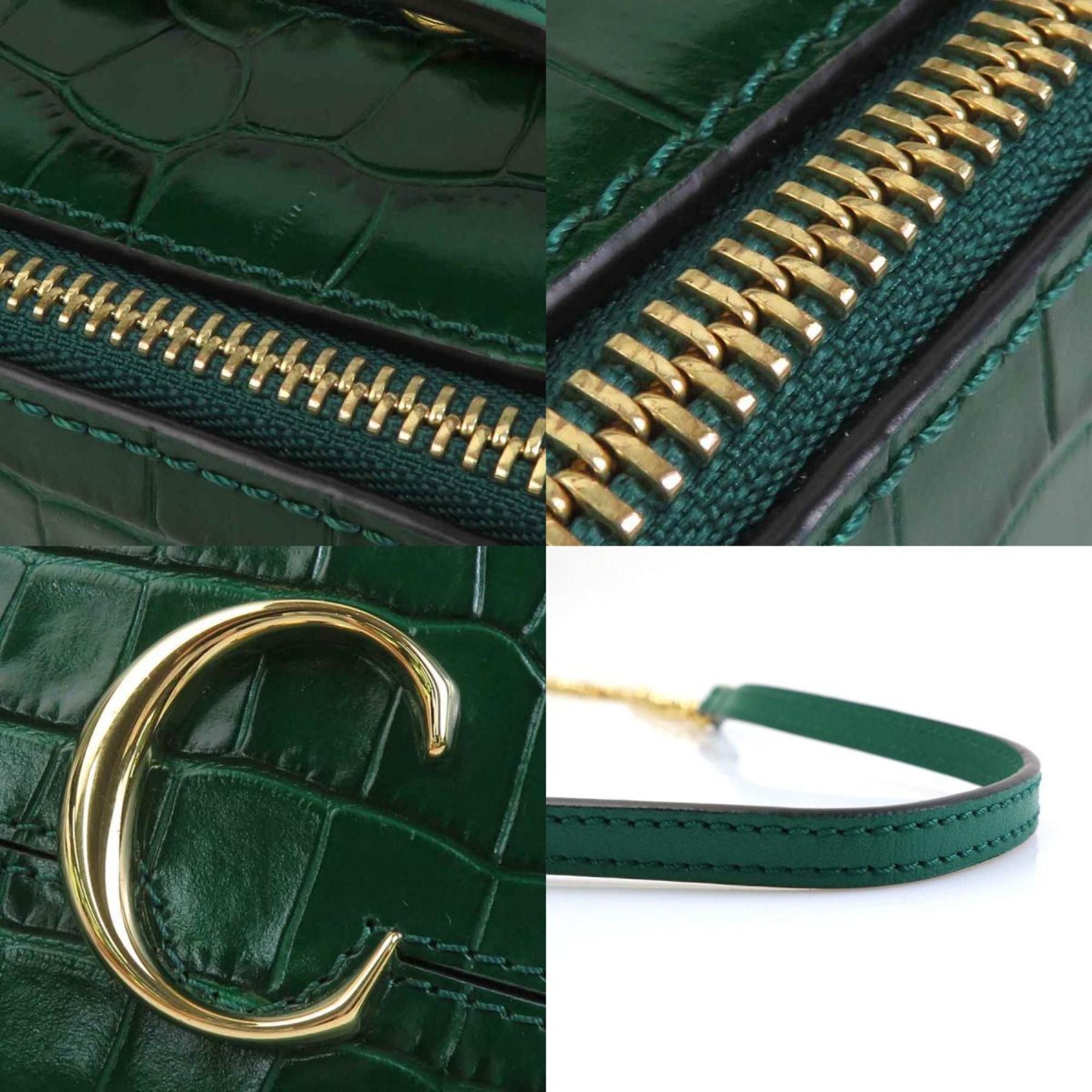 Chloe Chloé Chloe shoulder bag in embossed leather, green, women's, 56227a Size ONE SIZE - 4 Thumbnail