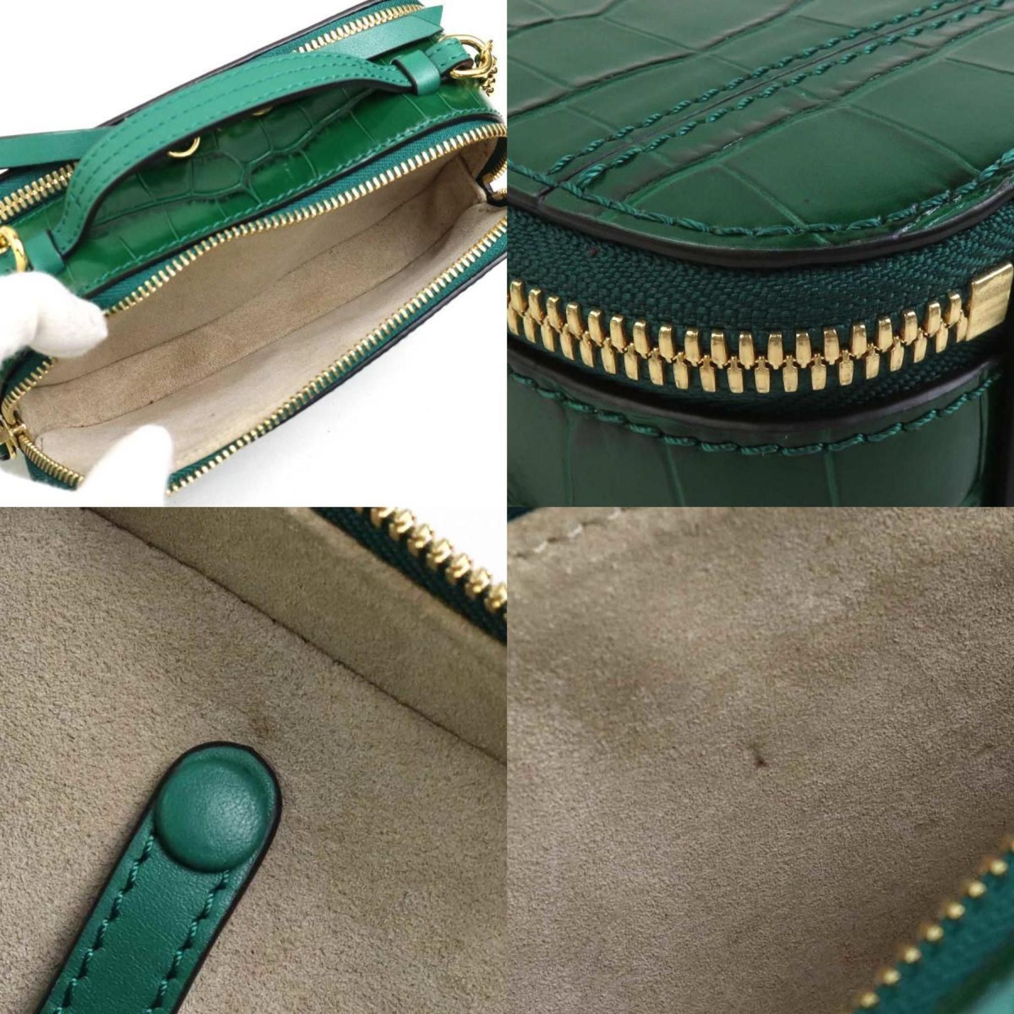 Chloe Chloé Chloe shoulder bag in embossed leather, green, women's, 56227a Size ONE SIZE - 3 Thumbnail