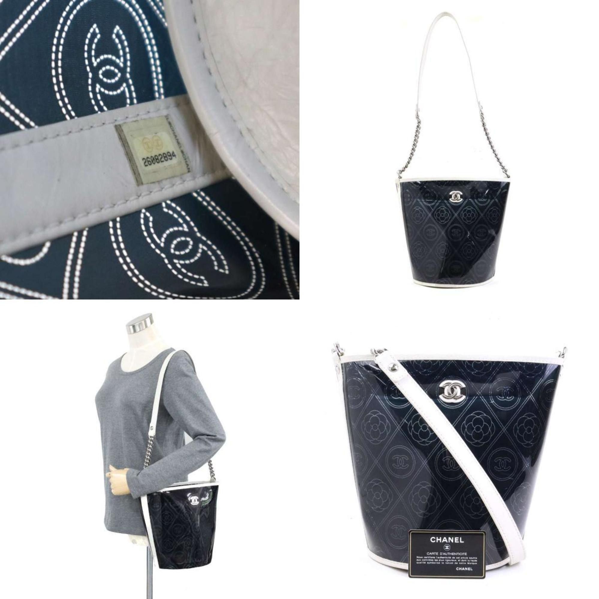 Chanel CHANEL Camellia Leather Shoulder Bag, Black and White, Women's, 90161i Size ONE SIZE - 5 Thumbnail
