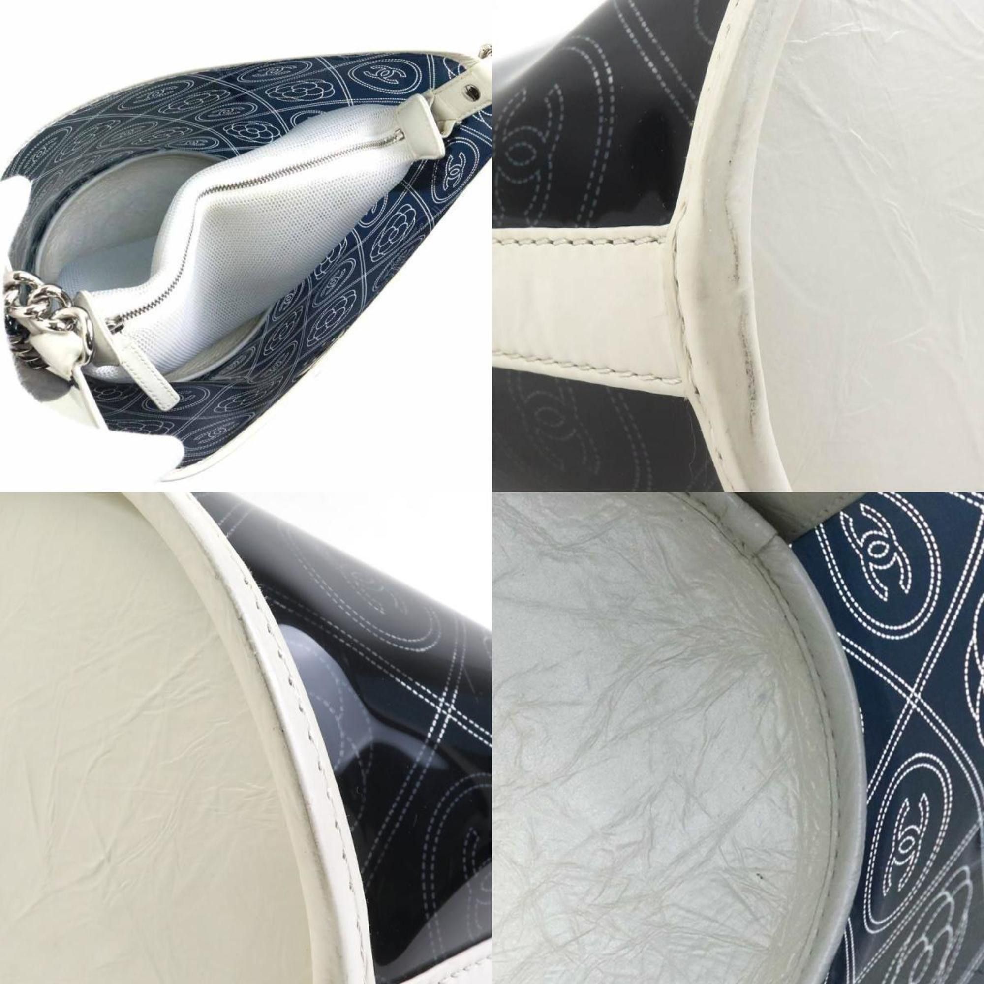 Chanel CHANEL Camellia Leather Shoulder Bag, Black and White, Women's, 90161i Size ONE SIZE - 3 Thumbnail