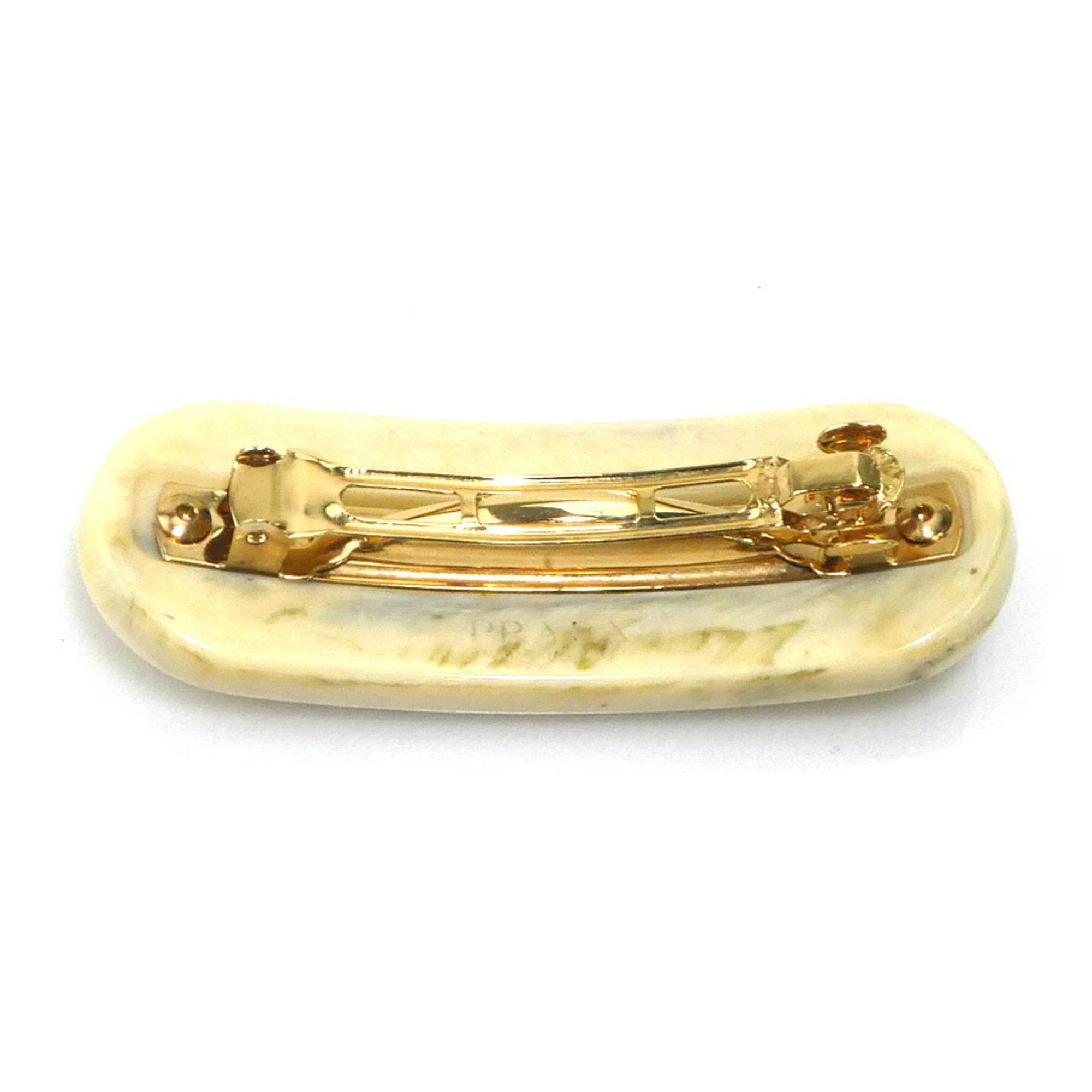Prada Prada Resin Barrette Hair Accessory, Beige, Women's, H31328g Size ONE SIZE - 4 Thumbnail