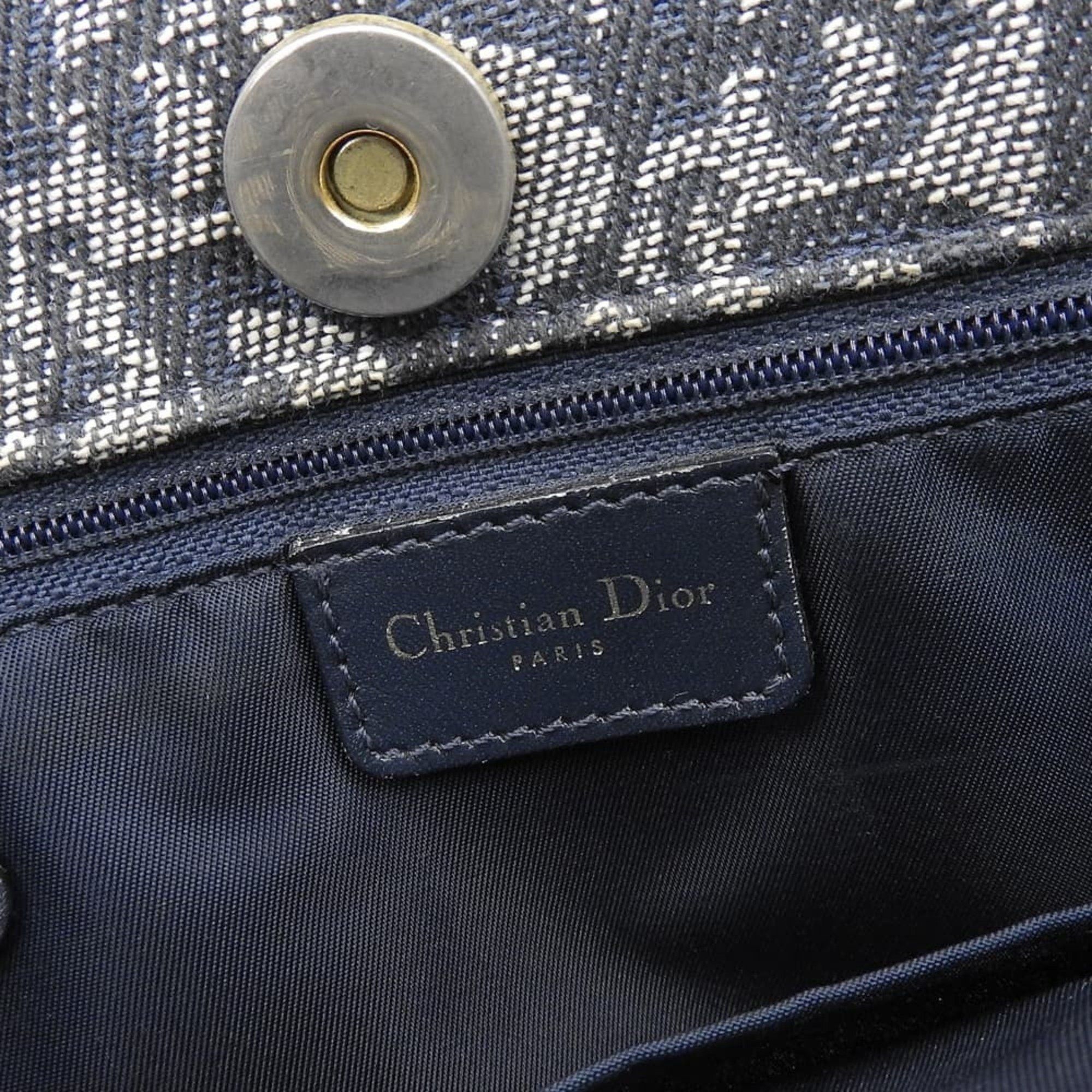 Dior Christian Dior Trotter Pattern Handbag BOBO111 Tote Bag Navy Size ONE SIZE - 10 Thumbnail