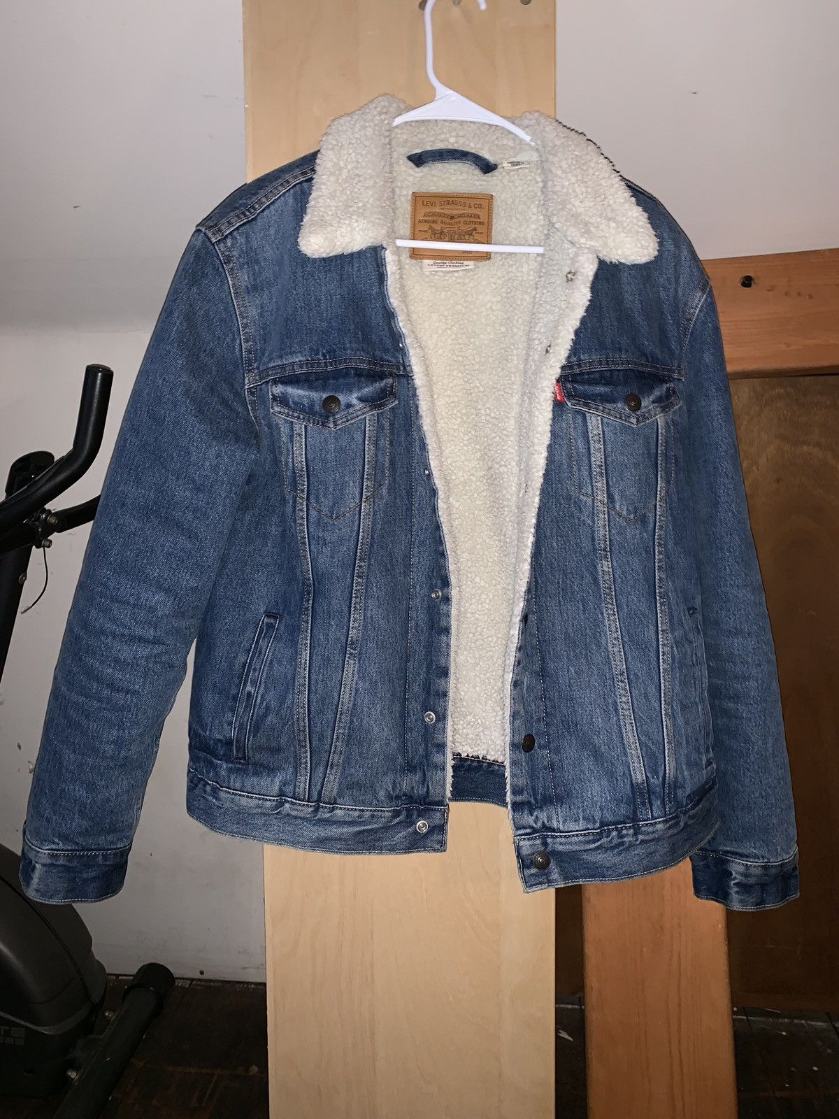 Levi's Levis Denim Sherpa Trucker Jacket Size US M / EU 48-50 / 2 - 1 Thumbnail
