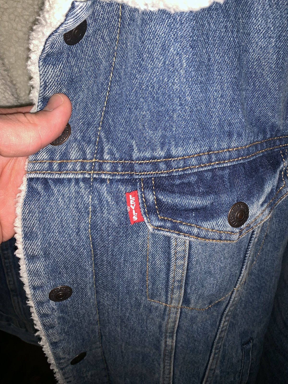 Levi's Levis Denim Sherpa Trucker Jacket Size US M / EU 48-50 / 2 - 3 Thumbnail