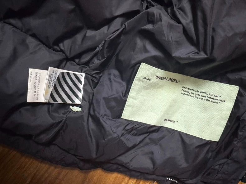 Off-White Off-White Black Puffer Jacket with Stripes Size US L / EU 52-54 / 3 - 5 Thumbnail
