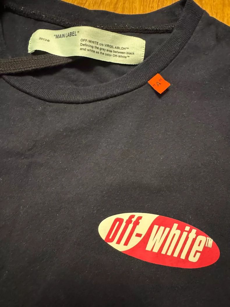 Vintage Off-White Black Short Sleeve T-Shirt Size US L / EU 52-54 / 3 - 3 Thumbnail
