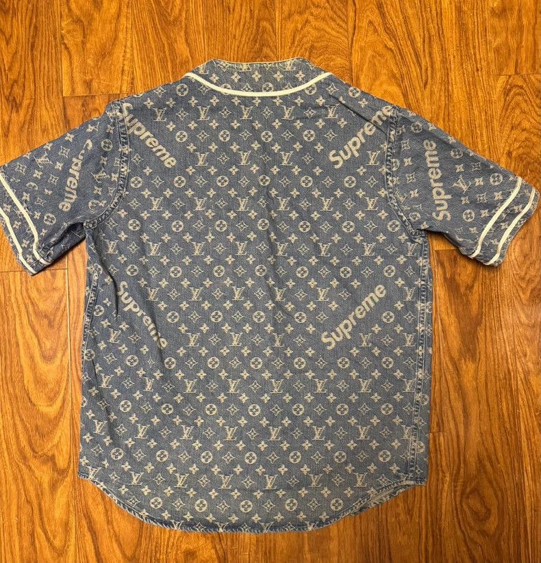 Louis Vuitton LV&Supreme Denim Baseball Shirt L Size US L / EU 52-54 / 3 - 2 Thumbnail