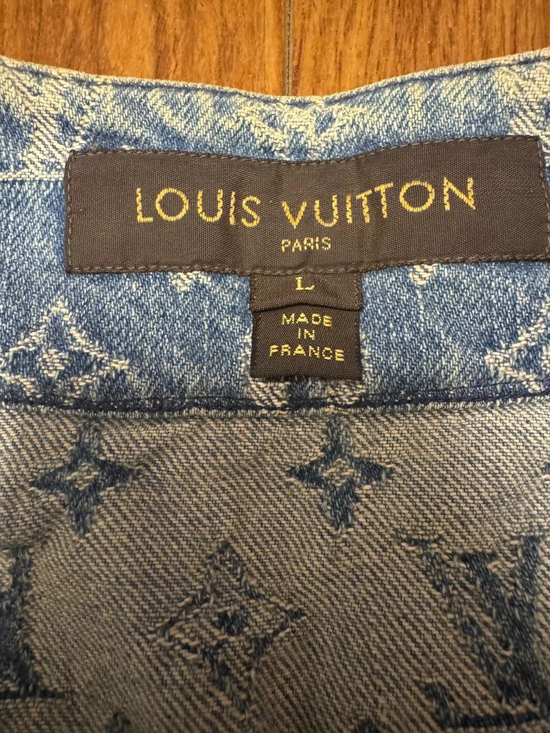 Louis Vuitton LV&Supreme Denim Baseball Shirt L Size US L / EU 52-54 / 3 - 3 Thumbnail