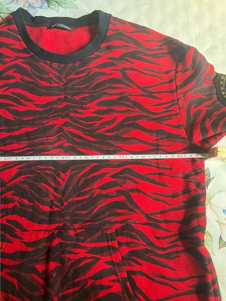 Balmain Balmain Tiger Stripe Zip Detail Sweatshirt Size US L / EU 52-54 / 3 - 7 Thumbnail