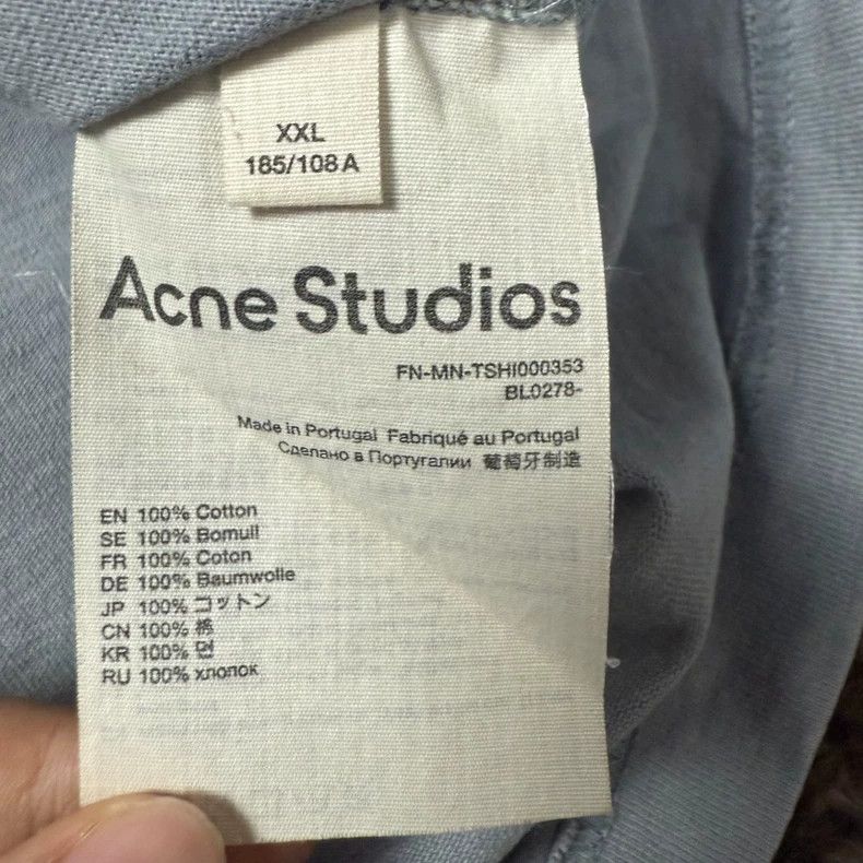 Acne Studios Acne Studios Logo Gray Cotton T-Shirt Size US XXL / EU 58 / 5 - 5 Thumbnail