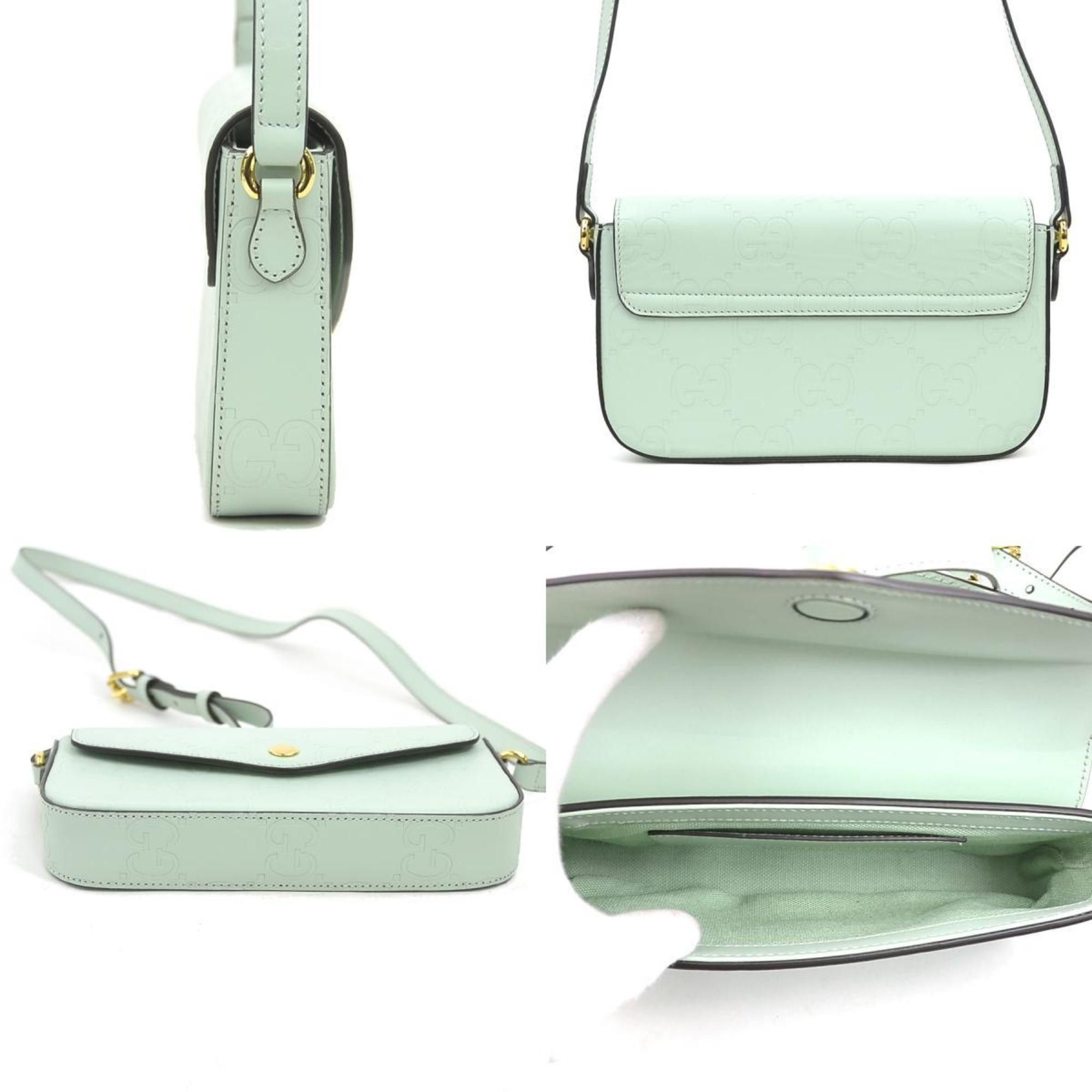 Gucci Gucci Super Mini Leather Shoulder Bag in Pale Green, Women's, 772794 90156a Size ONE SIZE - 2 Thumbnail