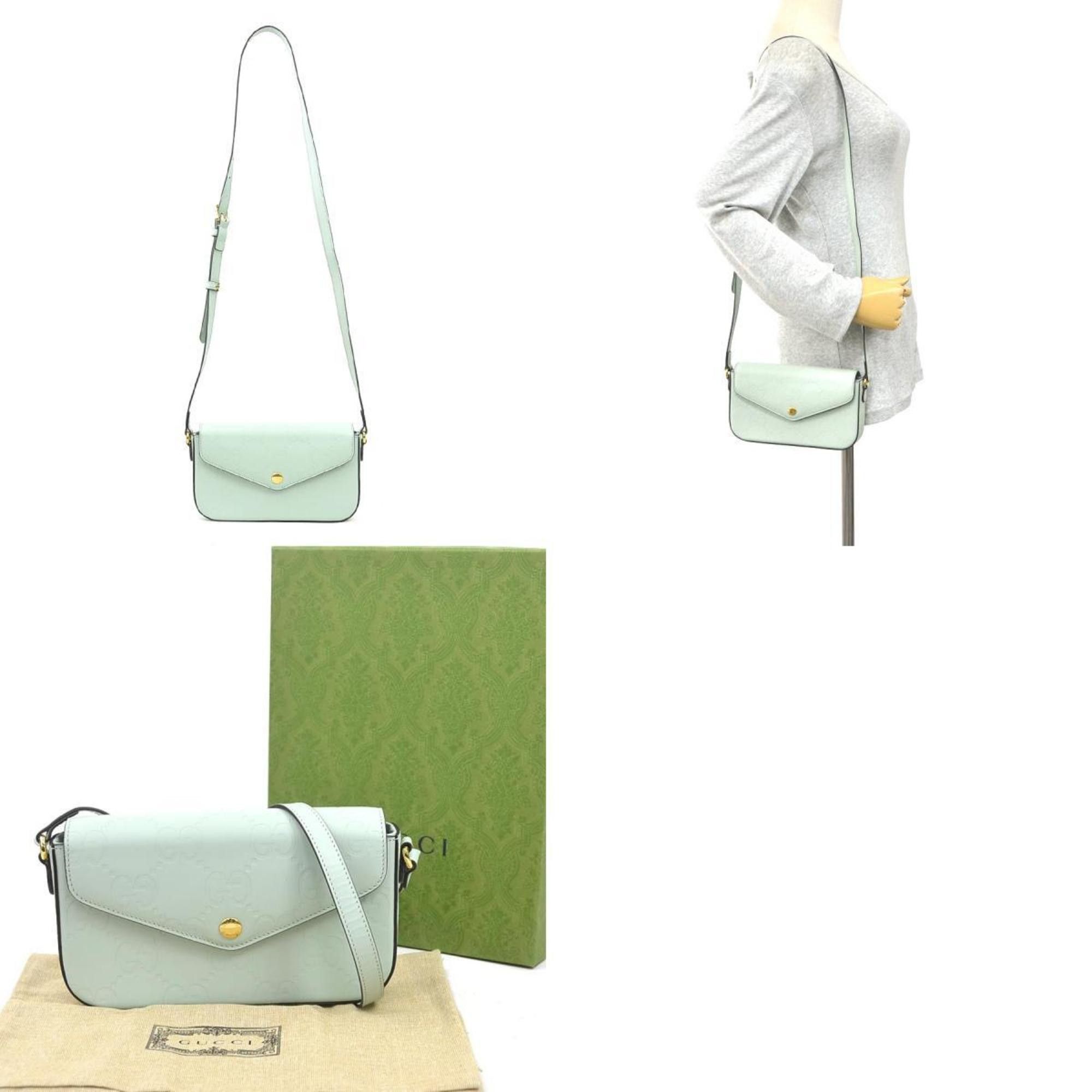 Gucci Gucci Super Mini Leather Shoulder Bag in Pale Green, Women's, 772794 90156a Size ONE SIZE - 5 Thumbnail