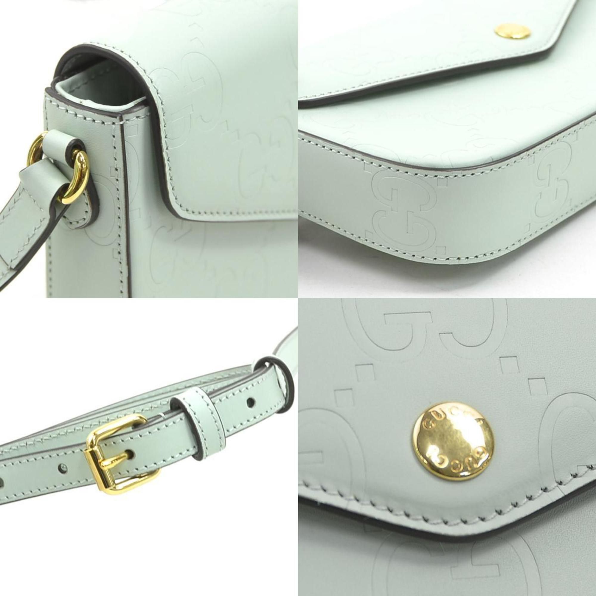 Gucci Gucci Super Mini Leather Shoulder Bag in Pale Green, Women's, 772794 90156a Size ONE SIZE - 3 Thumbnail