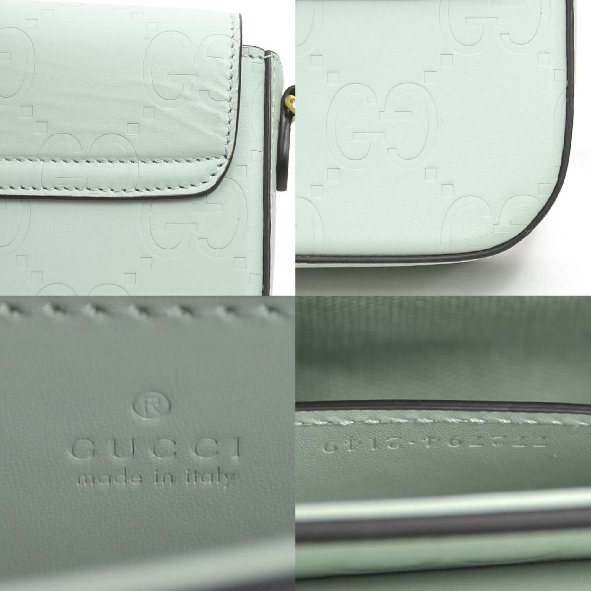 Gucci Gucci Super Mini Leather Shoulder Bag in Pale Green, Women's, 772794 90156a Size ONE SIZE - 4 Thumbnail