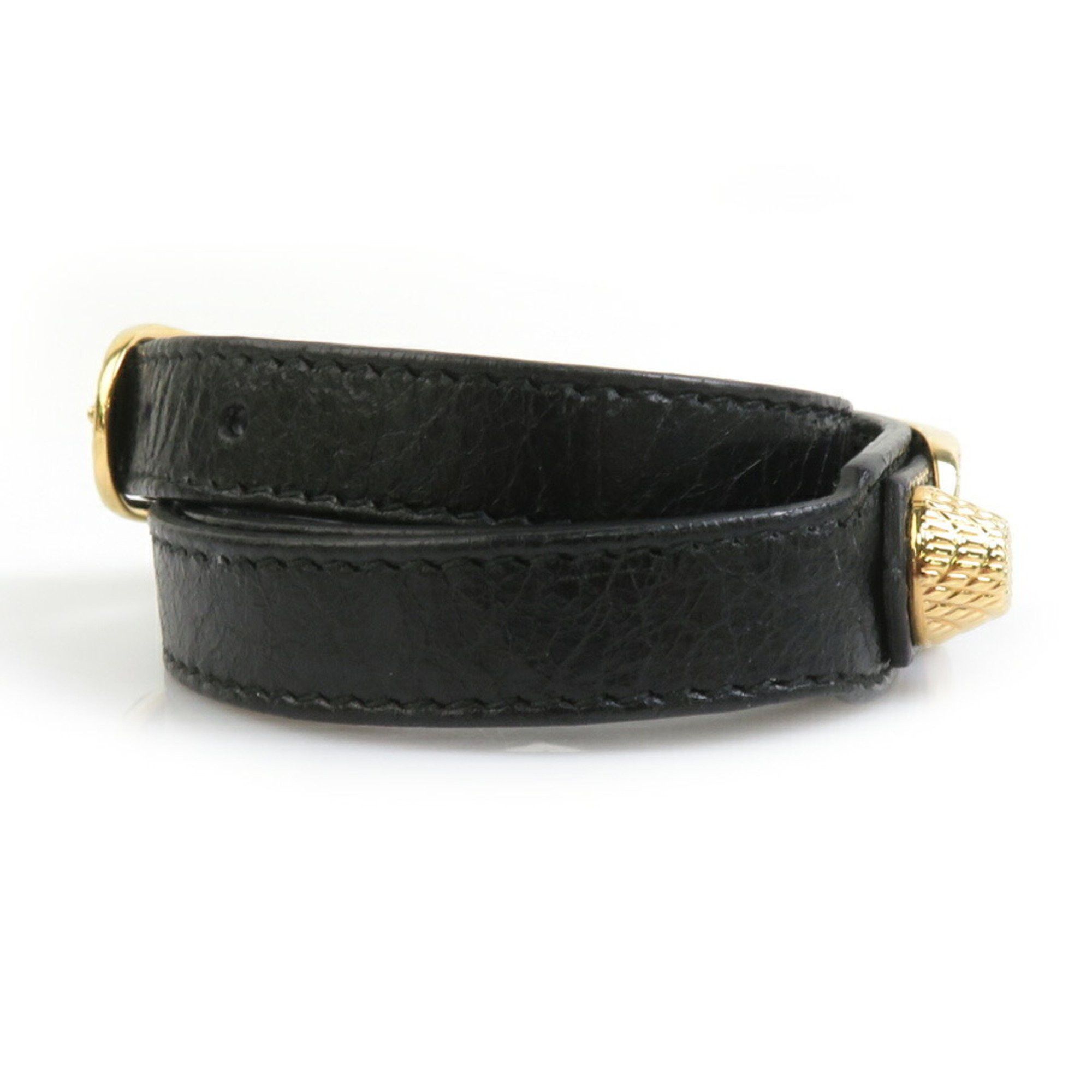 Balenciaga Balenciaga Bracelet in Black and Gold Leather for Men Women, 236345 h31349a Size ONE SIZE - 2 Thumbnail