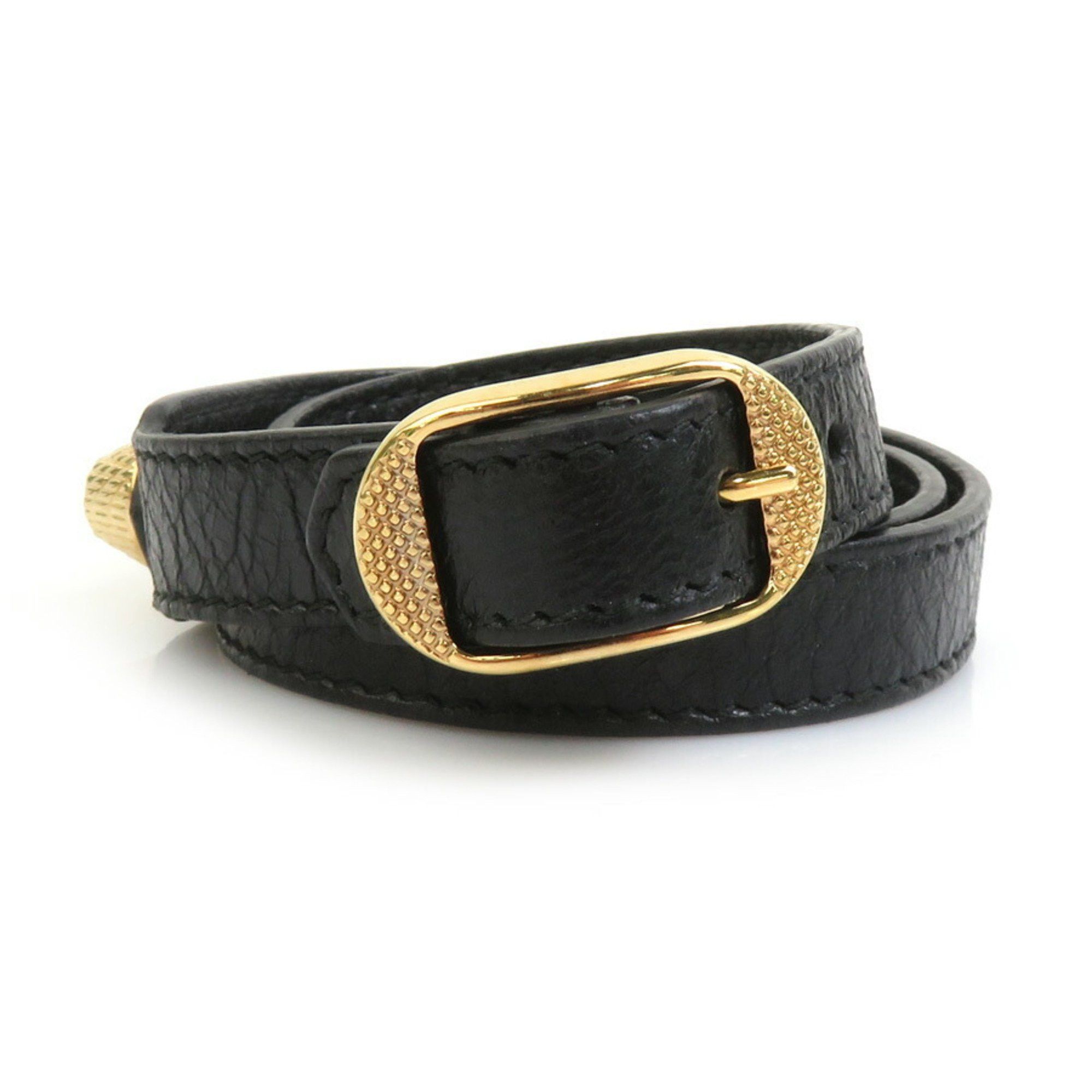 Balenciaga Balenciaga Bracelet in Black and Gold Leather for Men Women, 236345 h31349a Size ONE SIZE - 3 Thumbnail