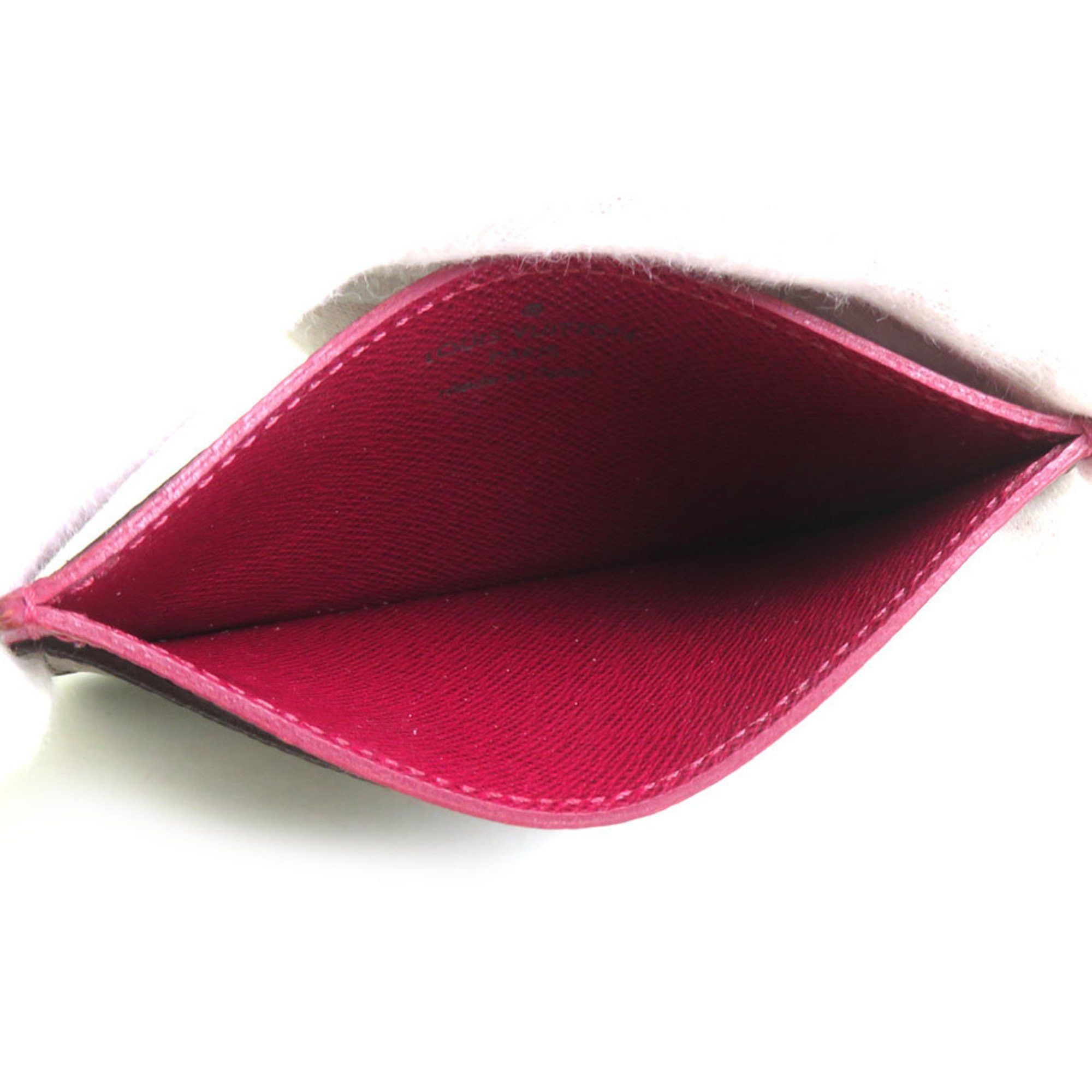 Louis Vuitton Louis Vuitton Monogram Porte Carte Sample Card Case in Fuchsia, Canvas, Women's, M60703 (h31346a) Size ONE SIZE - 3 Thumbnail