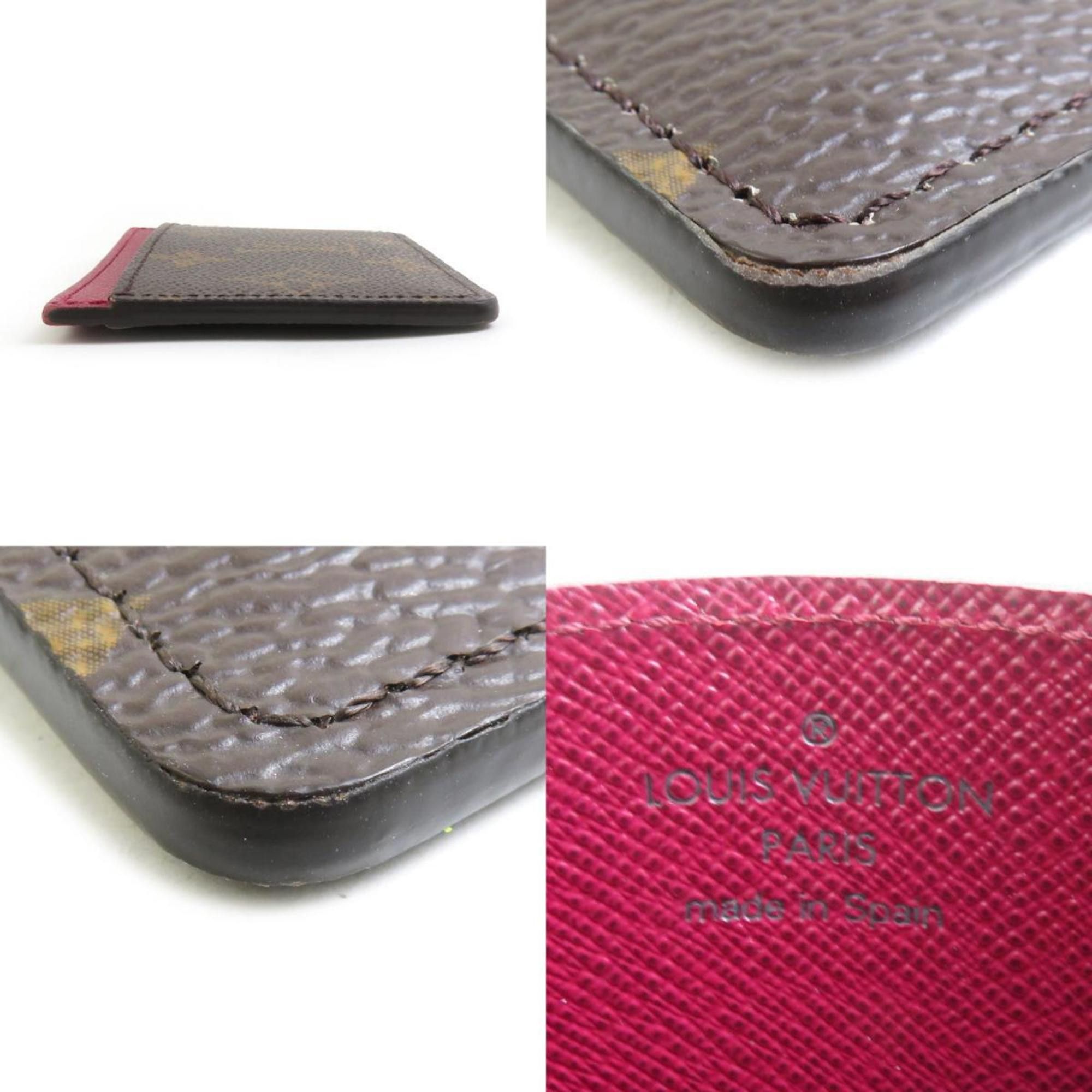 Louis Vuitton Louis Vuitton Monogram Porte Carte Sample Card Case in Fuchsia, Canvas, Women's, M60703 (h31346a) Size ONE SIZE - 5 Thumbnail