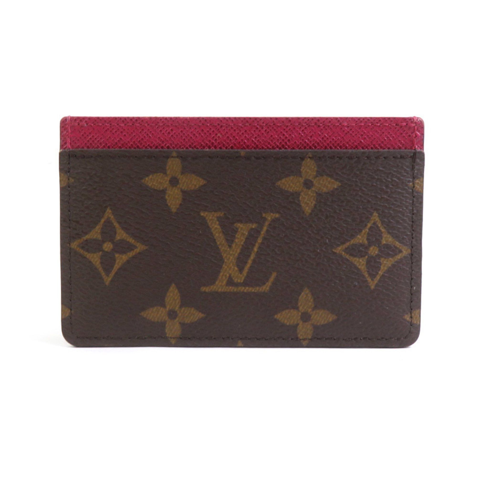 Louis Vuitton Louis Vuitton Monogram Porte Carte Sample Card Case in Fuchsia, Canvas, Women's, M60703 (h31346a) Size ONE SIZE - 2 Thumbnail