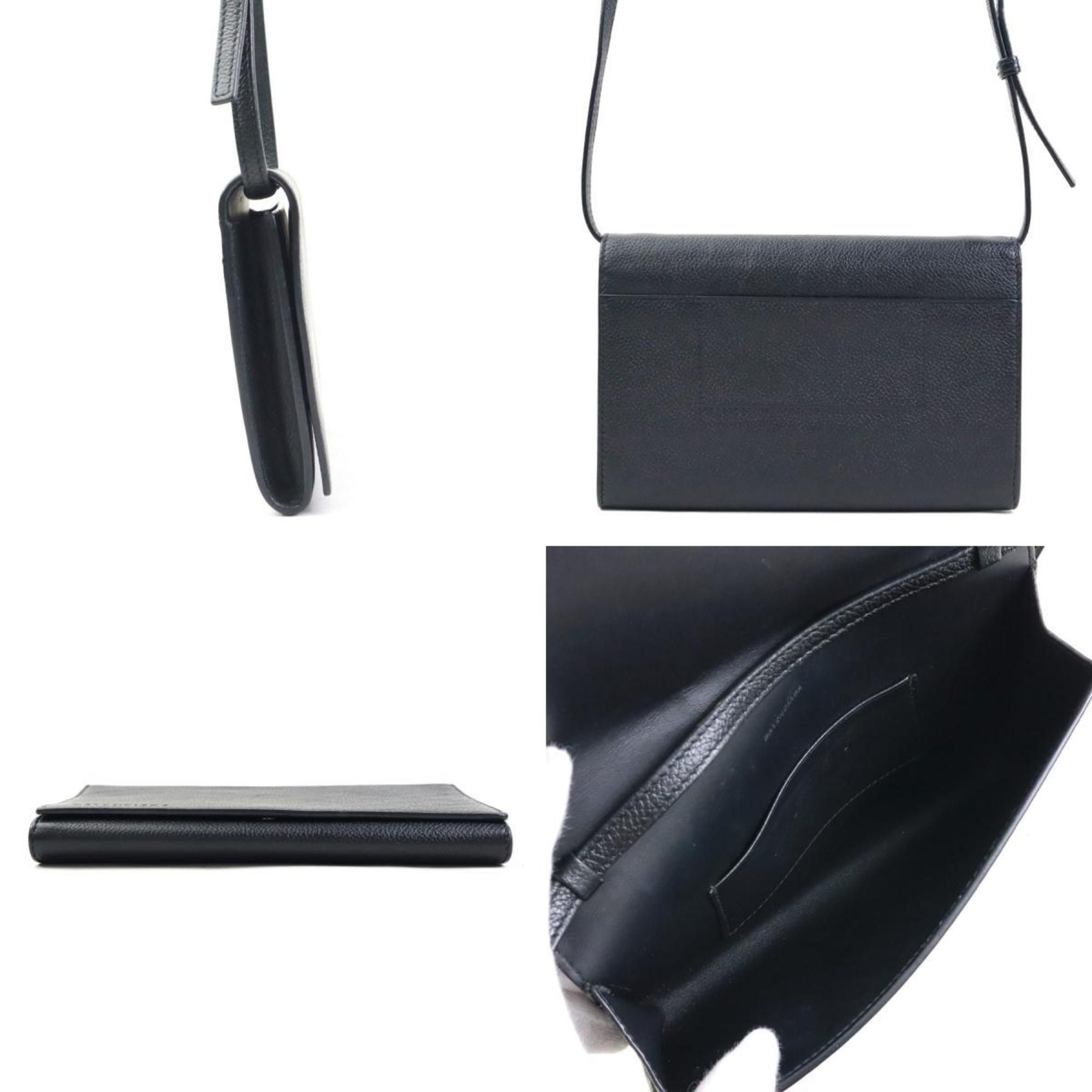 Balenciaga Balenciaga Shoulder Bag Pouch Leather Black Women's h31332a Size ONE SIZE - 2 Thumbnail