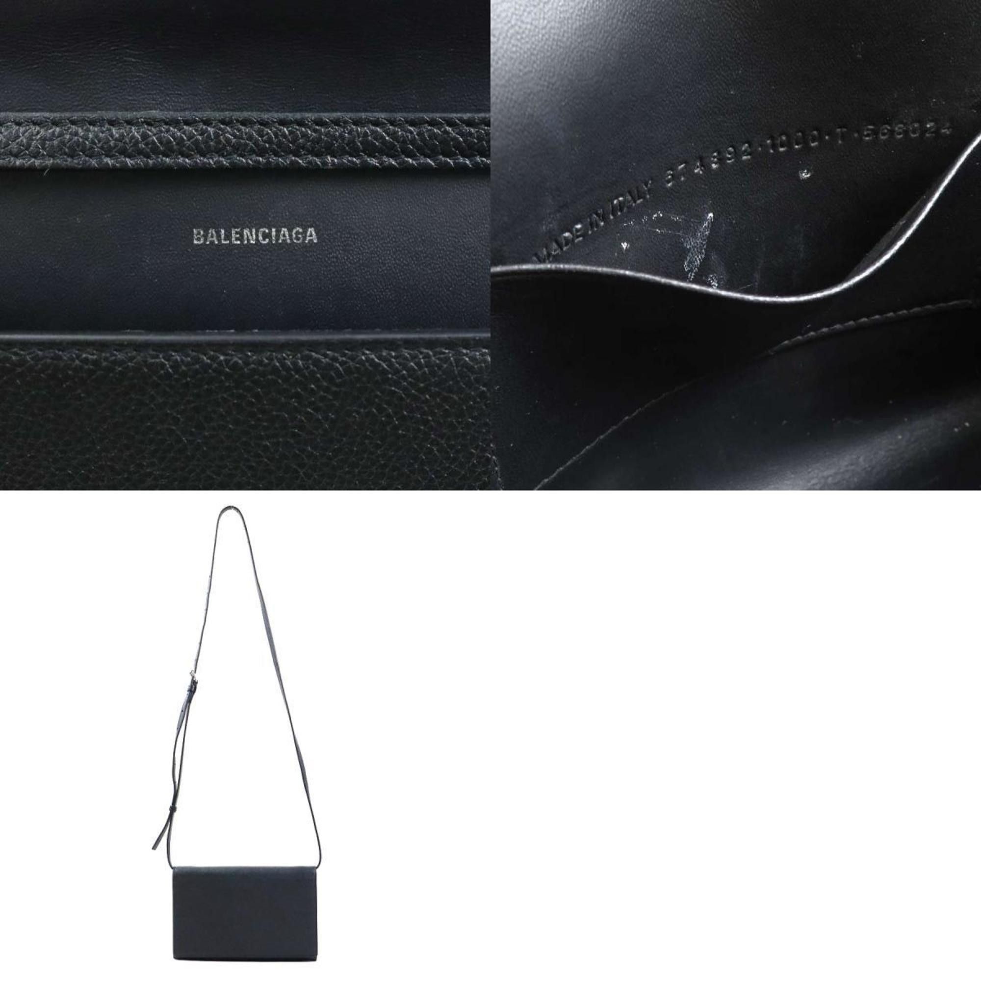 Balenciaga Balenciaga Shoulder Bag Pouch Leather Black Women's h31332a Size ONE SIZE - 5 Thumbnail