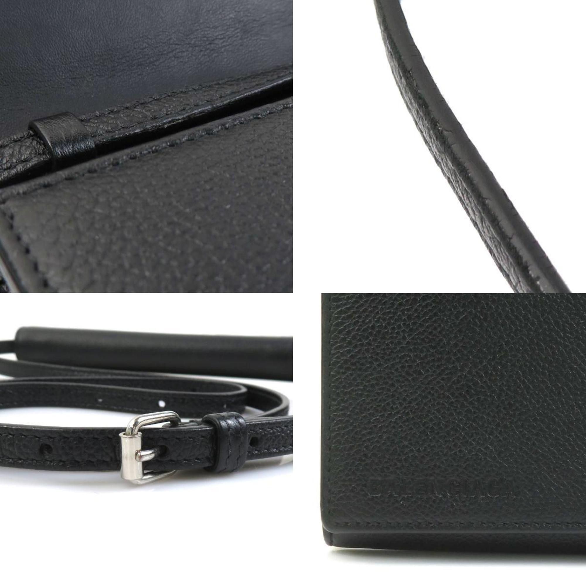 Balenciaga Balenciaga Shoulder Bag Pouch Leather Black Women's h31332a Size ONE SIZE - 4 Thumbnail