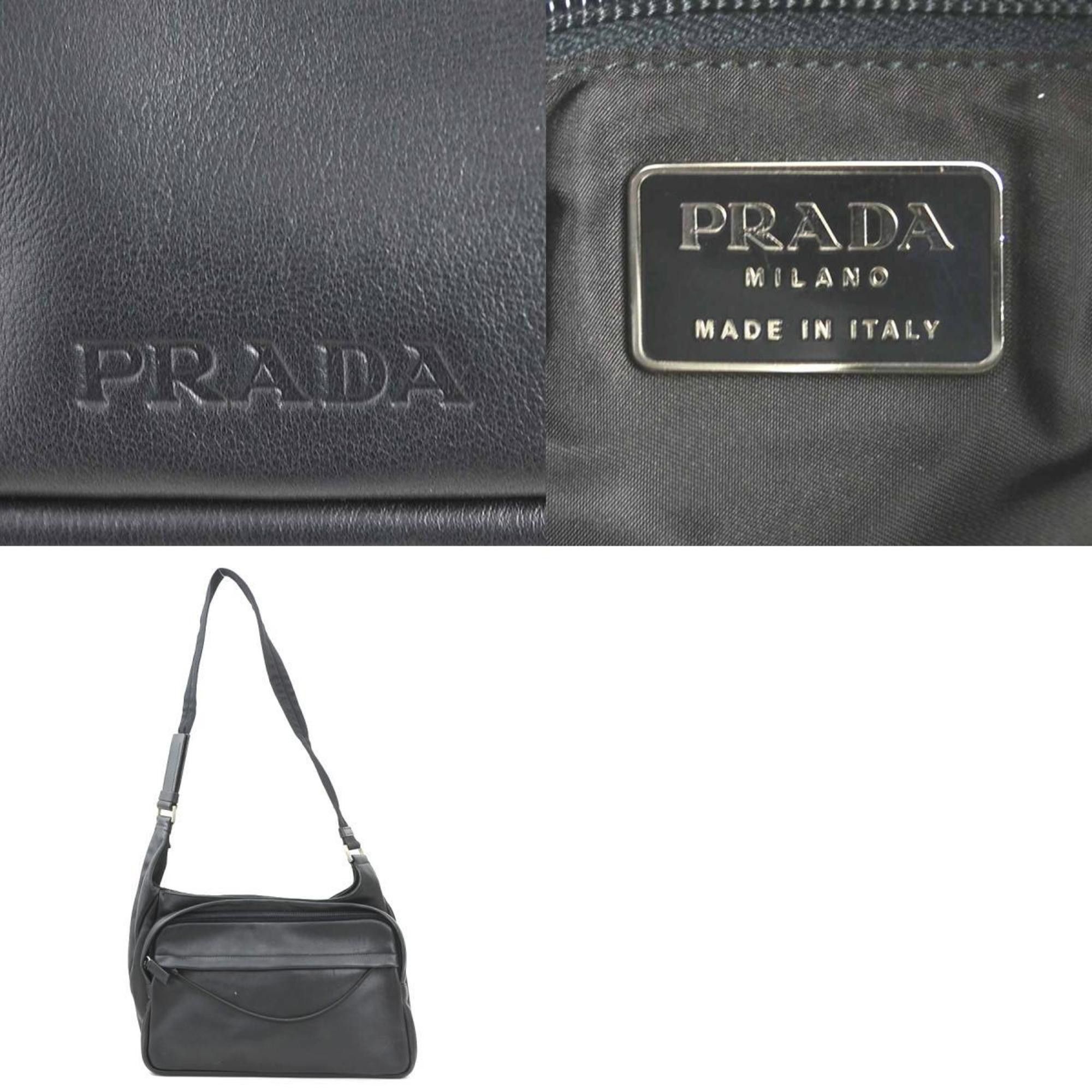 Prada Prada Shoulder Bag Nylon Black Men's Women's h31340k Size ONE SIZE - 5 Thumbnail