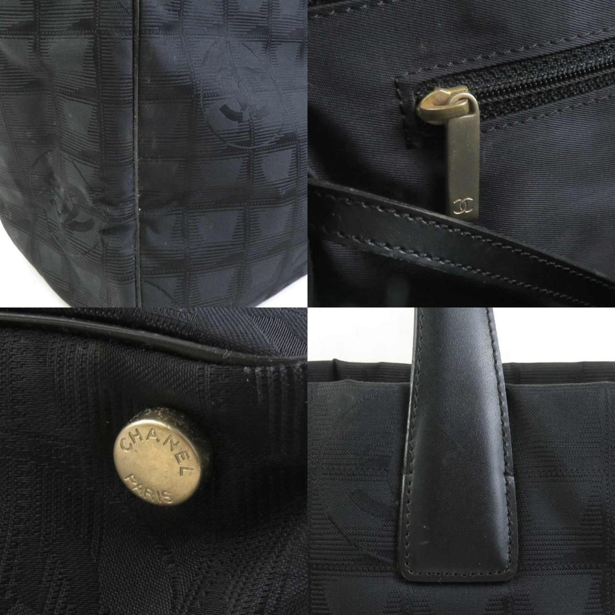 Chanel CHANEL New Travel Line Nylon Canvas Handbag, Black, Women's, 56229a Size ONE SIZE - 4 Thumbnail