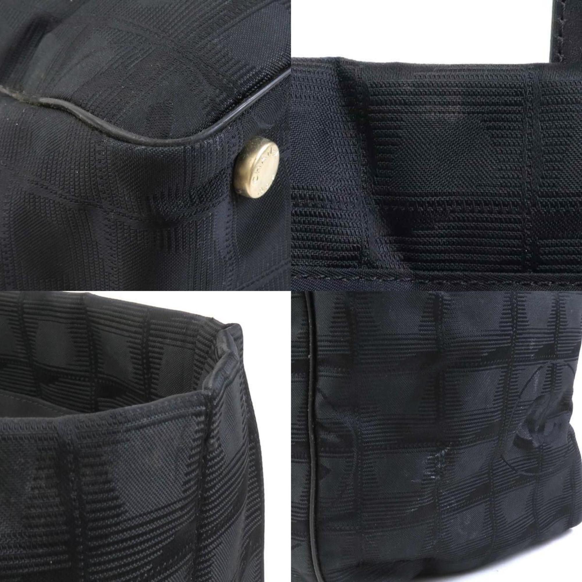 Chanel CHANEL New Travel Line Nylon Canvas Handbag, Black, Women's, 56229a Size ONE SIZE - 3 Thumbnail