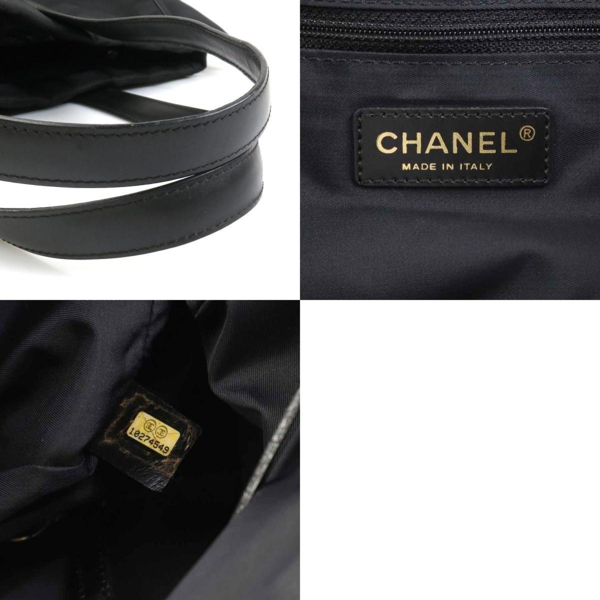Chanel CHANEL New Travel Line Nylon Canvas Handbag, Black, Women's, 56229a Size ONE SIZE - 5 Thumbnail