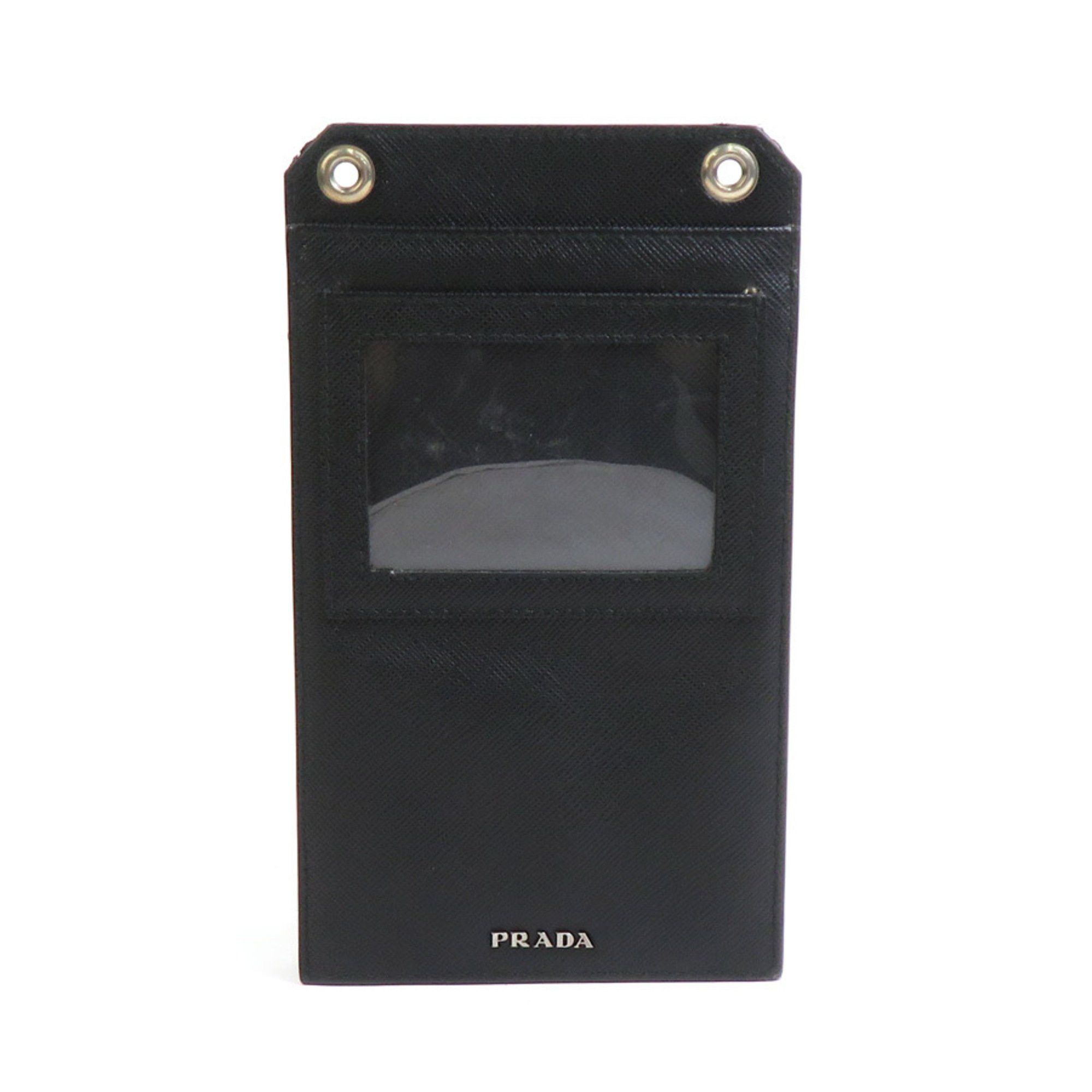 Prada Prada Shoulder Bag with Smartphone Pouch, Leather, Black, Men's and Women's, H31342a Size ONE SIZE - 2 Thumbnail