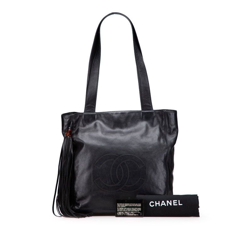 Chanel Chanel Chanel Fringe Coco Mark Lambskin Tote Bag Leather Tote Bag Size ONE SIZE - 12 Thumbnail
