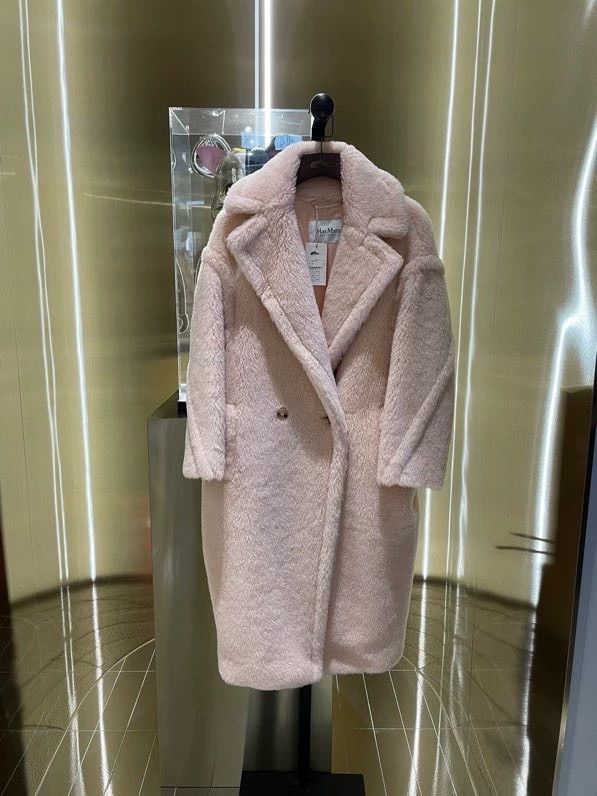 Vintage MaxMara Pink Teddy Alpaca Wool Coat Size US S / EU 44-46 / 1 - 2 Thumbnail