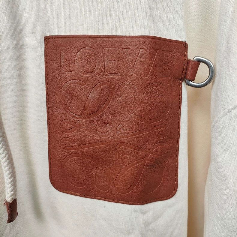 Loewe LOEWE Cotton Hoodie with Leather Pocket Size US M / EU 48-50 / 2 - 5 Thumbnail