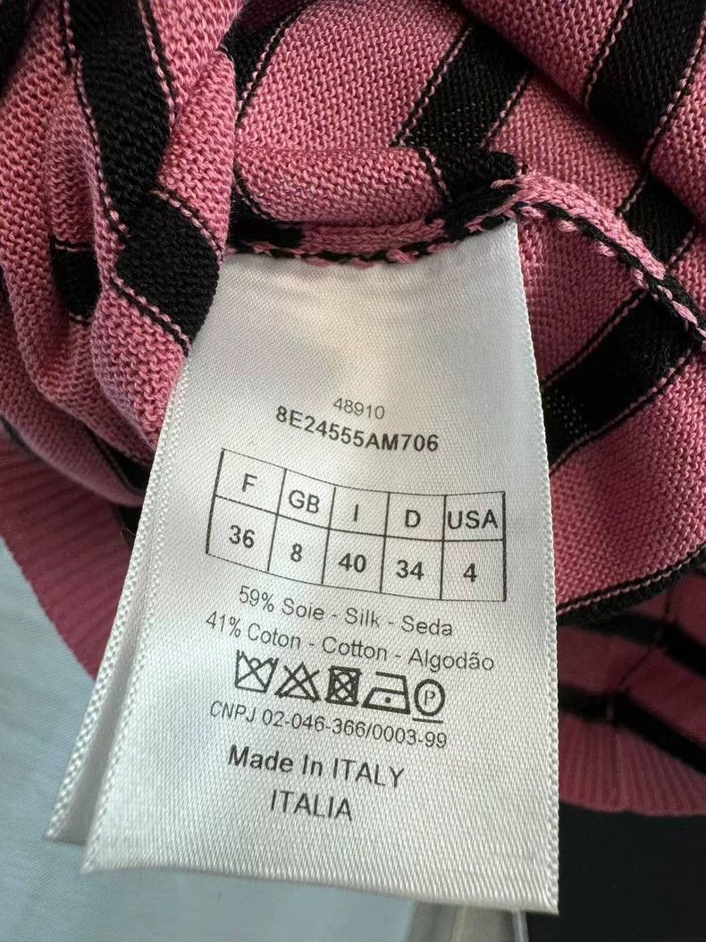 Dior Dior pink striped short sleeve top Size US S / EU 44-46 / 1 - 3 Thumbnail