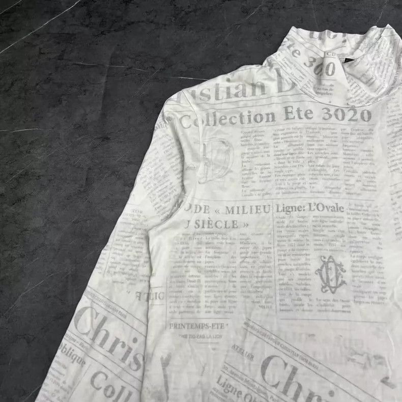 Dior Dior newspaper print long sleeve top Size US S / EU 44-46 / 1 - 7 Thumbnail