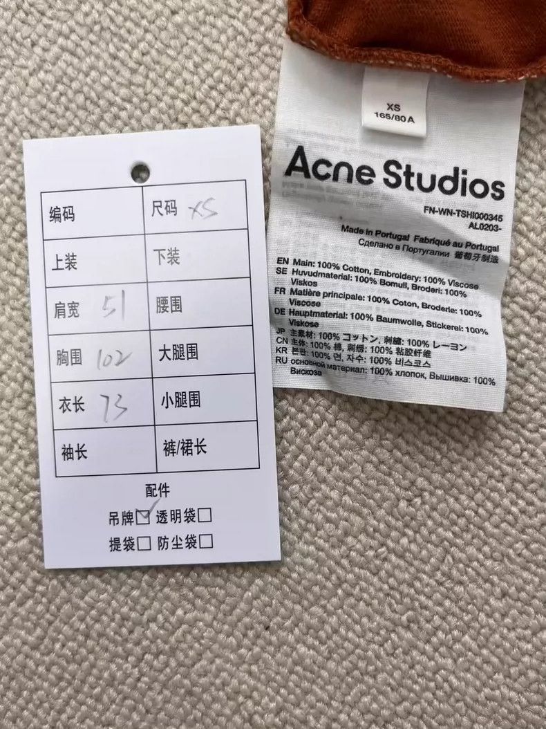 Acne Studios Acne Studios orange short sleeve tee Size US XS / EU 42 / 0 - 5 Thumbnail