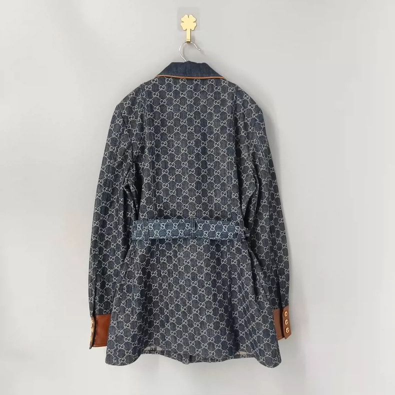 Gucci Gucci Navy Logo Print Denim Jacket Size US L / EU 52-54 / 3 - 2 Thumbnail